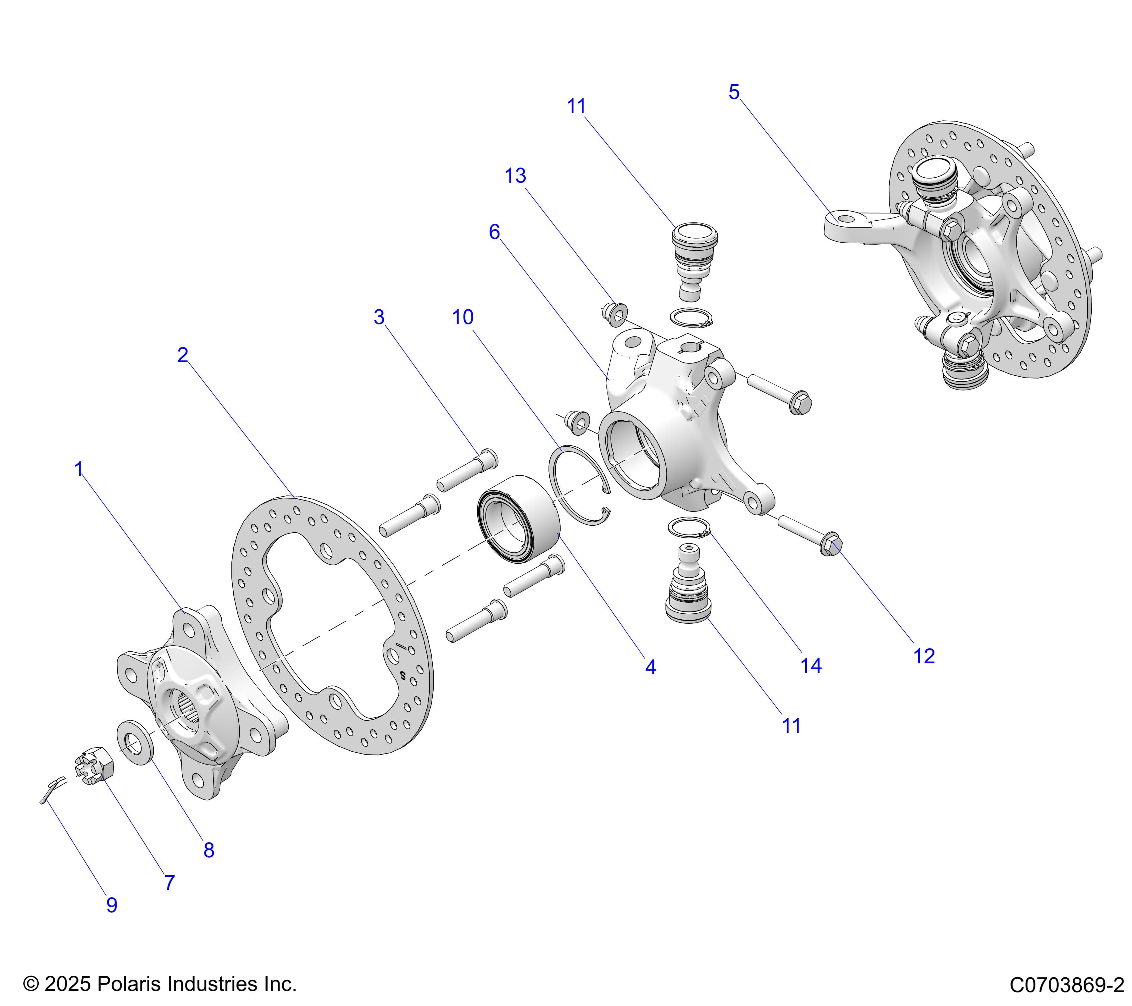2026 GENERAL XP 1000 PREMIUM β SUSPENSION, FRONT HUB diagram