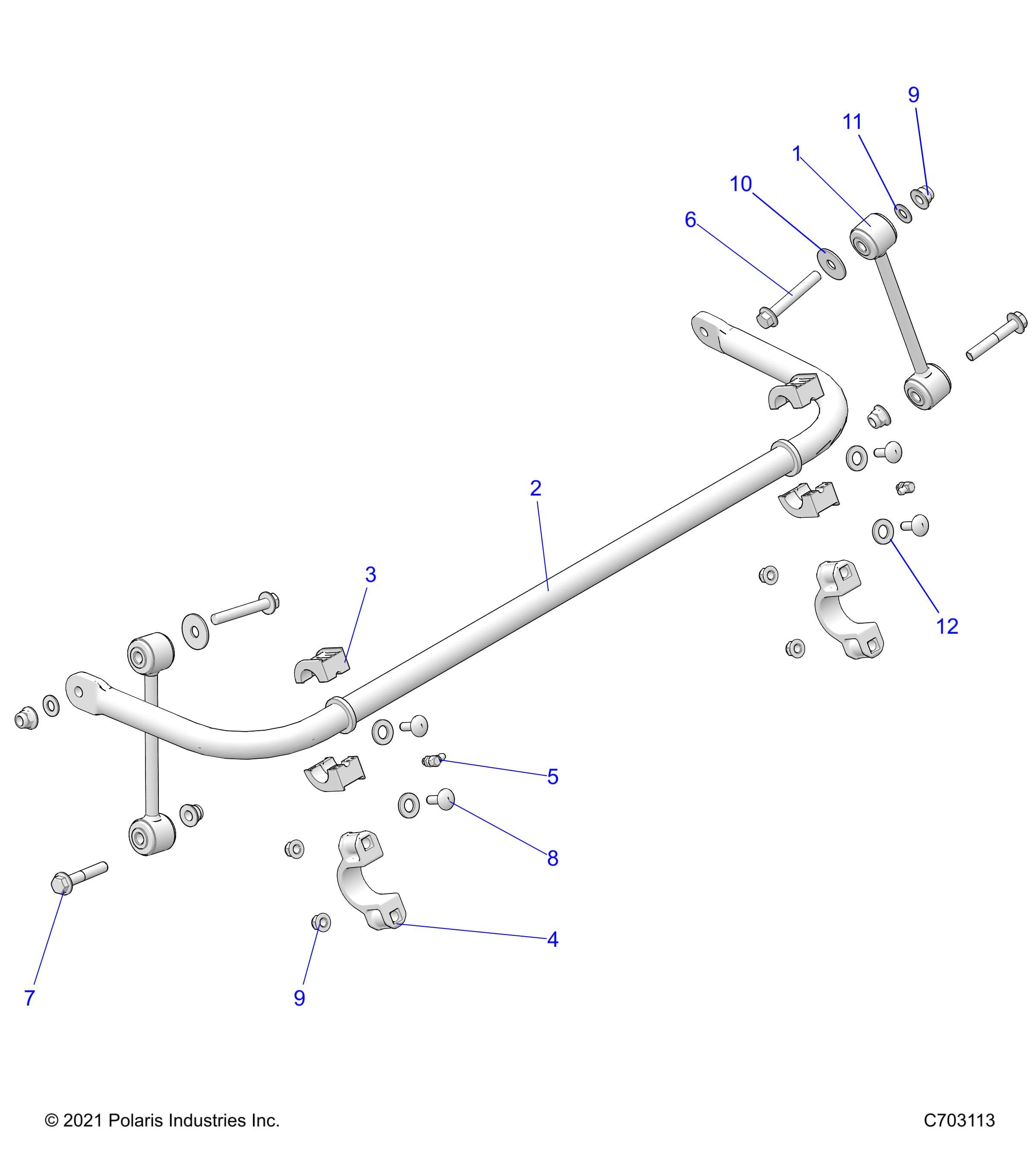 2026 RZR XP 1000 SPORT β SUSPENSION, STABILIZER BAR, REAR - Z26NES99A4/B4/A6/B6 (C703113) diagram