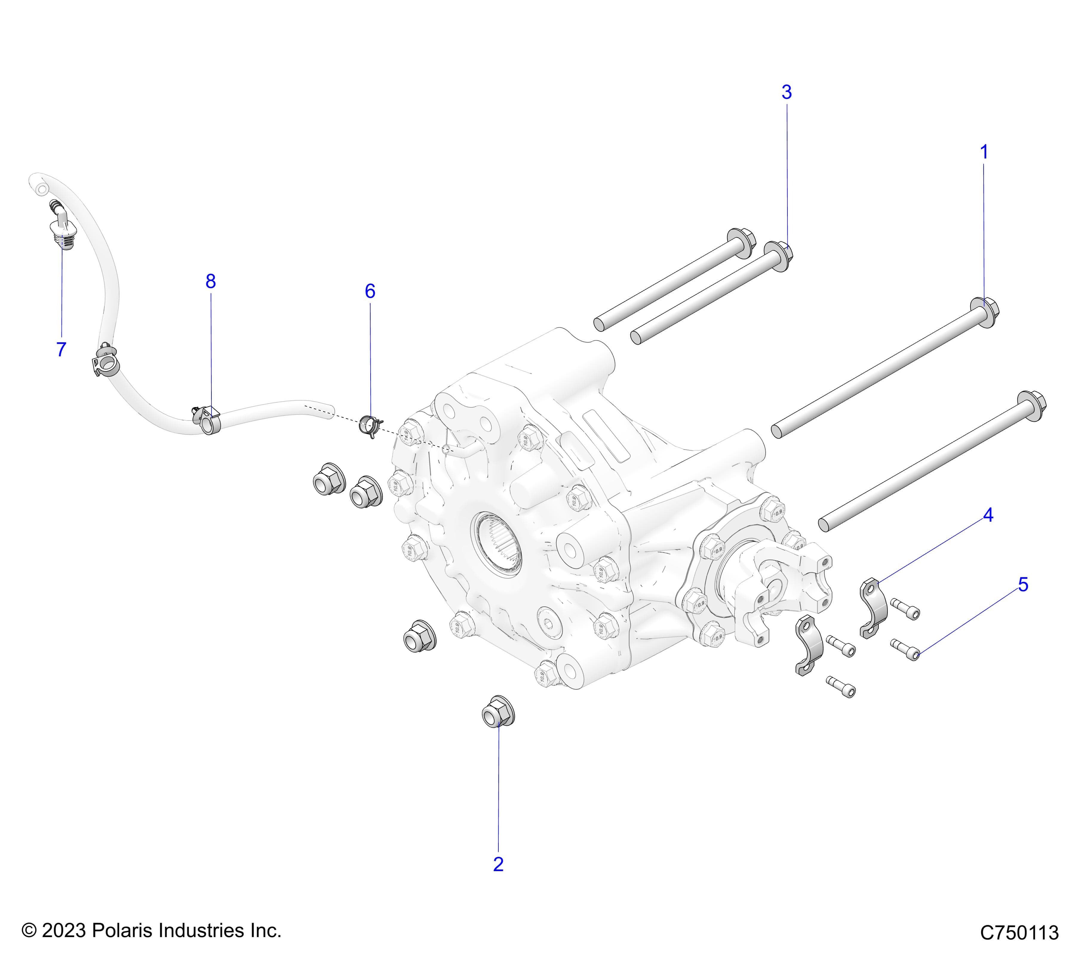 2026 RZR PRO R LE β DRIVE TRAIN, GEARCASE, REAR, MOUNTING - Z26RPP2KBL (C750113) diagram