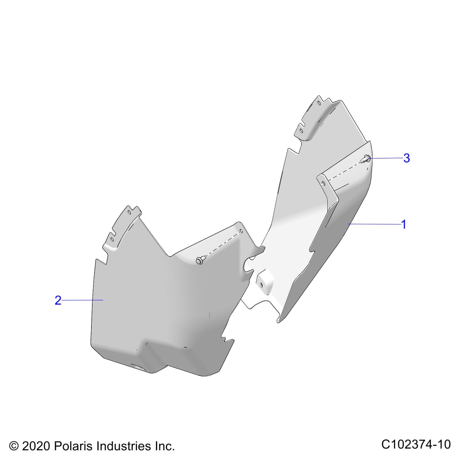 2026 SCRAMBLER 850 48" R02 - A26SVA85A4 β BODY, FRONT MUD GUARDS - A26SVA85A4 (C102374-10) diagram