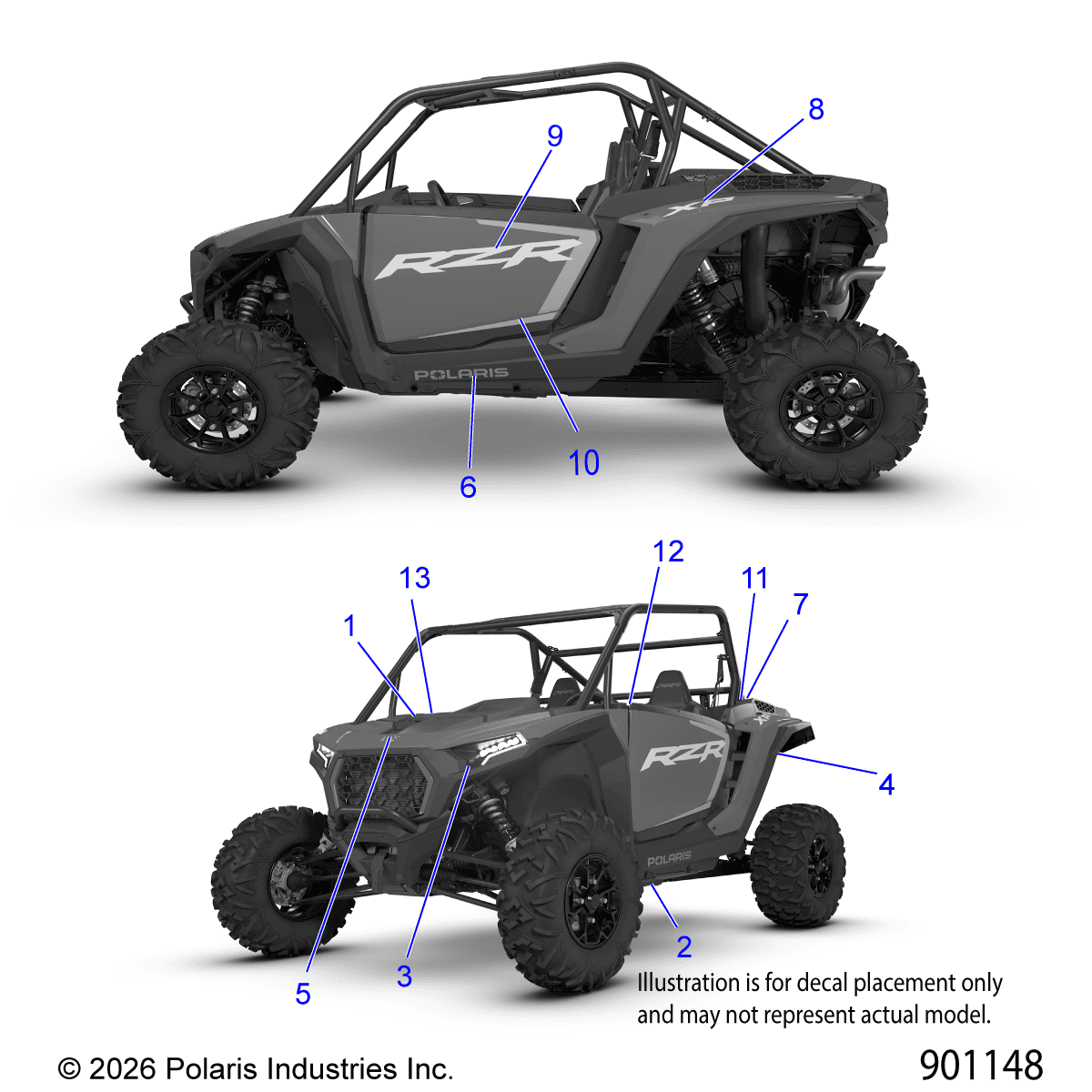 2026 RZR XP 1000 SPORT β BODY, DECALS - Z26NES99A4/B4 (900916) diagram
