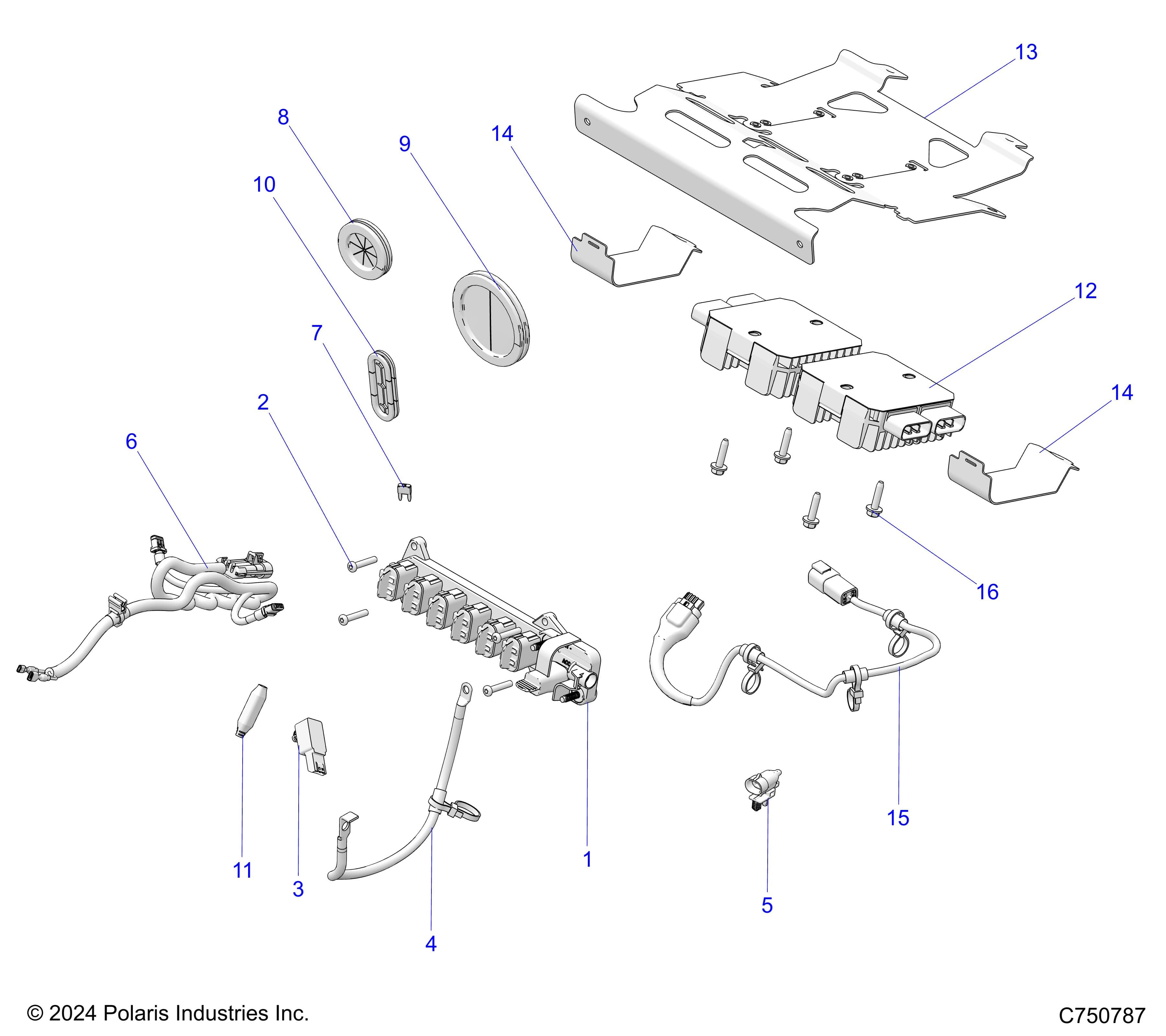2026 RZR PRO XP 4 SPORT β ELECTRICAL, WIRE HARNESS, PERIPHERAL - Z26X4E92A4/B4/A6/B6 (C750787) diagram