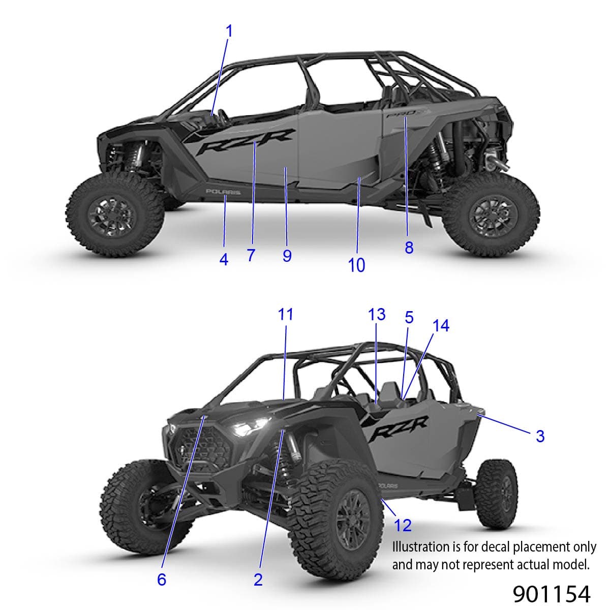 2026 RZR XP 4 1000 ULTIMATE β BODY, DECALS - Z26NMT99A4/B4/A6 (901154) diagram