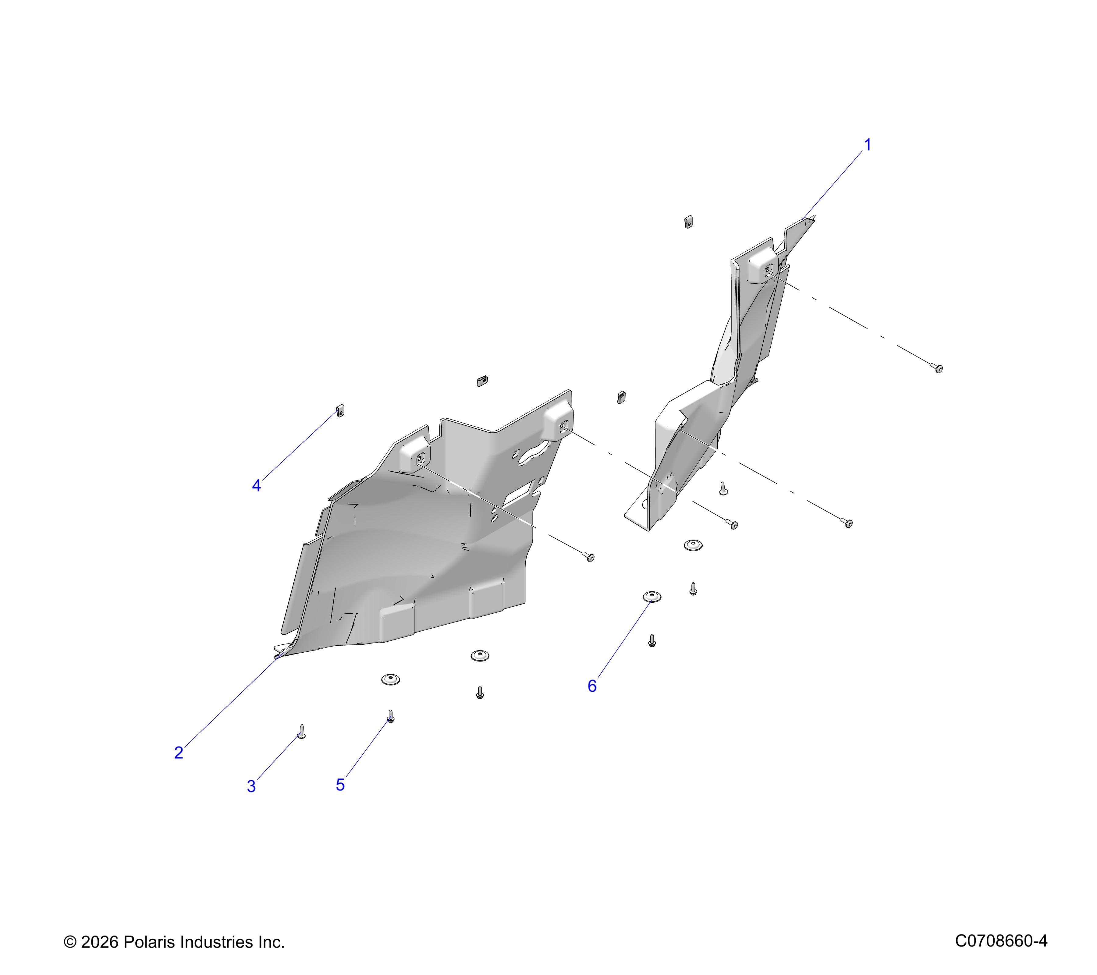 2026 RANGER 1000 XP CREW NSTR PREMIUM β BODY, FRONT INNER FENDER diagram