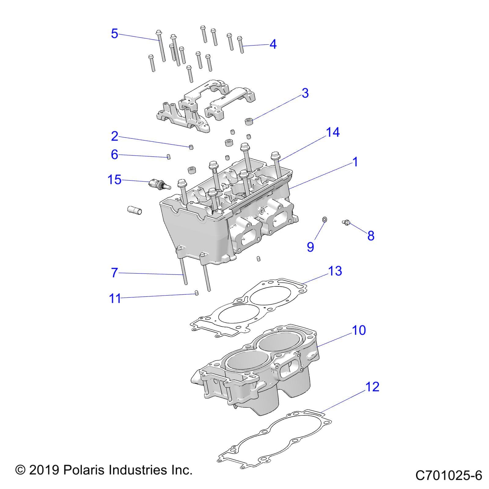 2026 RZR 900 TRAIL SPORT β ENGINE, CYLINDER and HEAD - Z26A5E87A5 (C701025-6) diagram