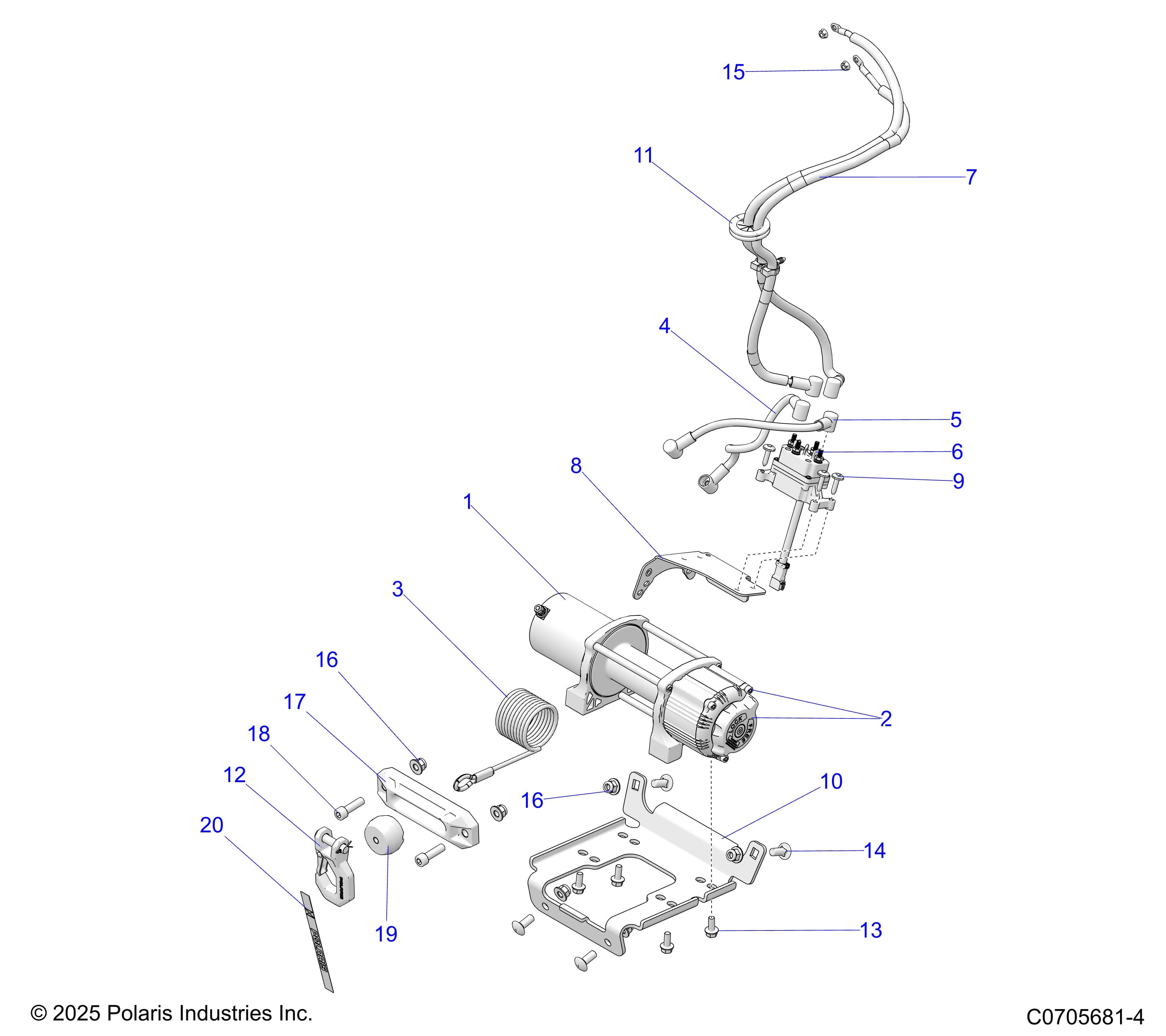 2026 GENERAL XP4 1000 PREMIUM β CHASSIS, WINCH diagram