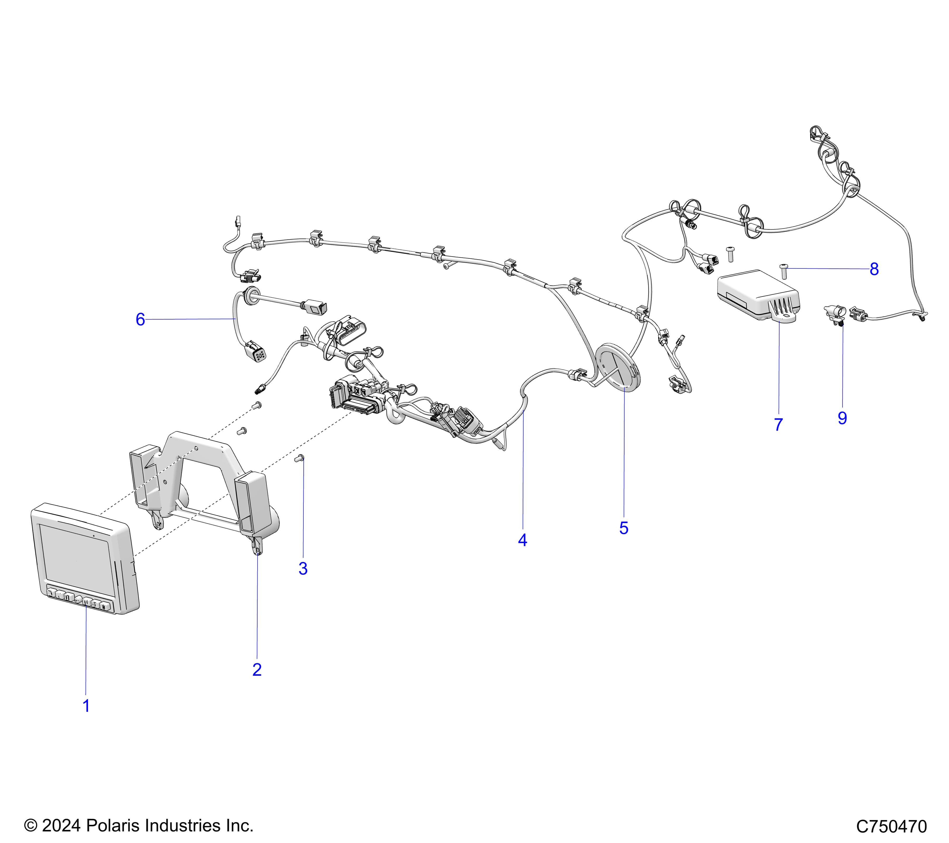 2026 RZR PRO S ULTIMATE β ELECTRICAL, RIDE COMMAND - Z26SPD92AN/AH/BN/BH (C750470) diagram