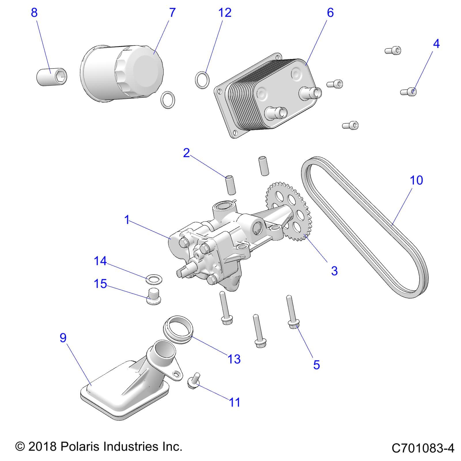 2026 RZR TRAIL S 1000 ULTIMATE β ENGINE, OIL PUMP and OIL COOLER - Z26ASF99A6 (C701083-4) diagram