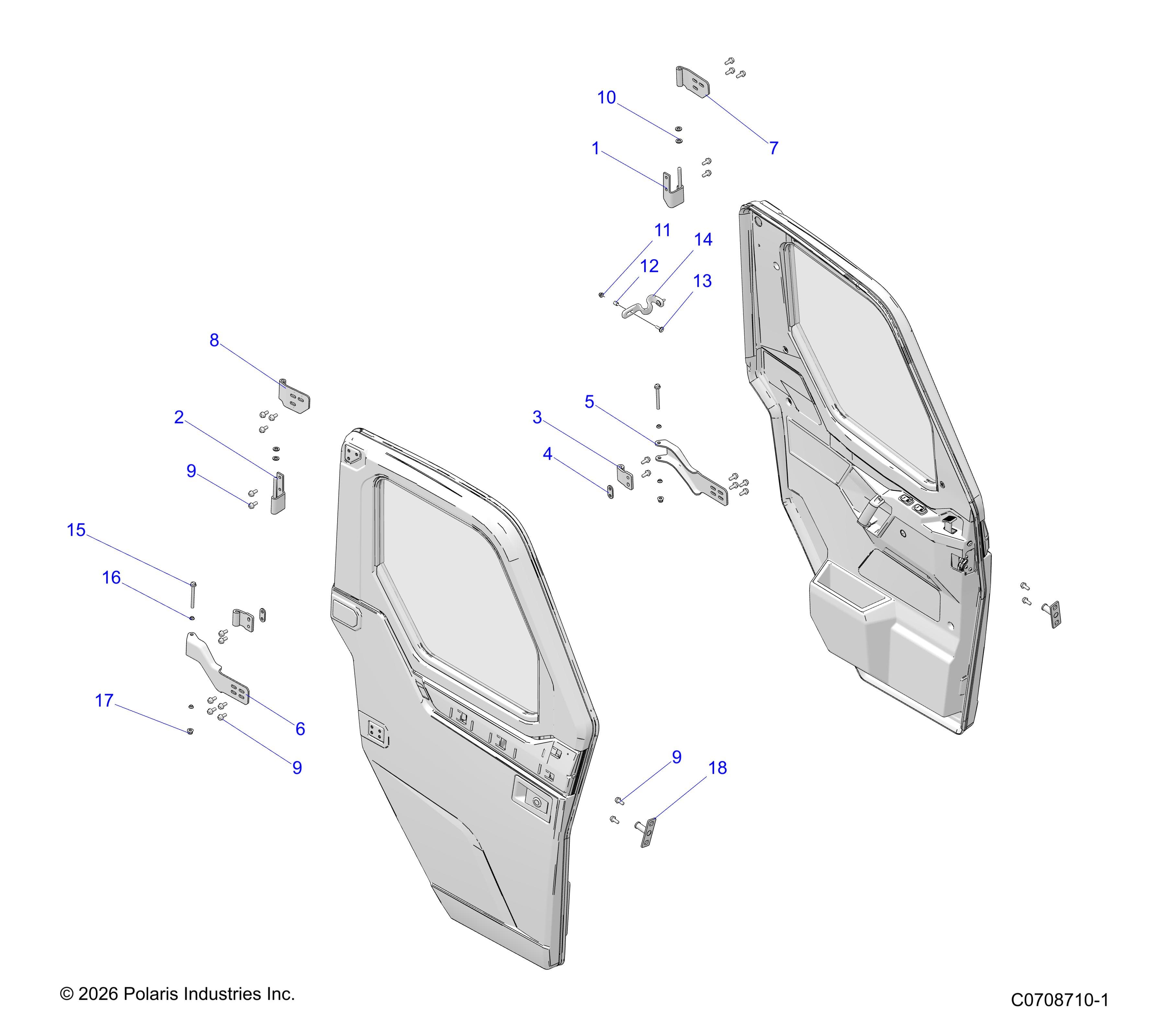 2026 RANGER 1000 XP CREW NSTR PREMIUM β BODY, DOOR, FRONT MOUNTING diagram