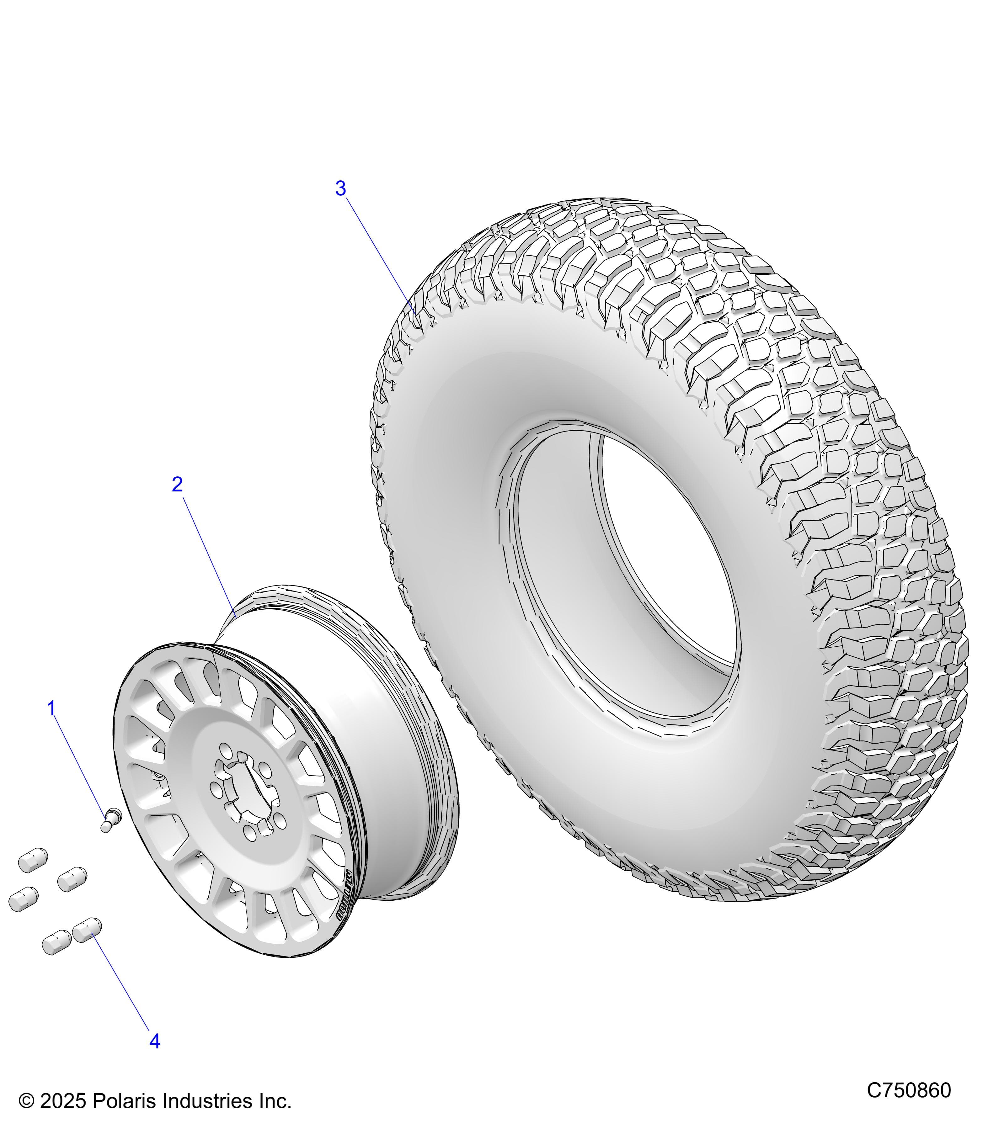 2026 RZR PRO R RACE β WHEELS, FRONT/REAR - Z26RRE2KAL(C750860) diagram