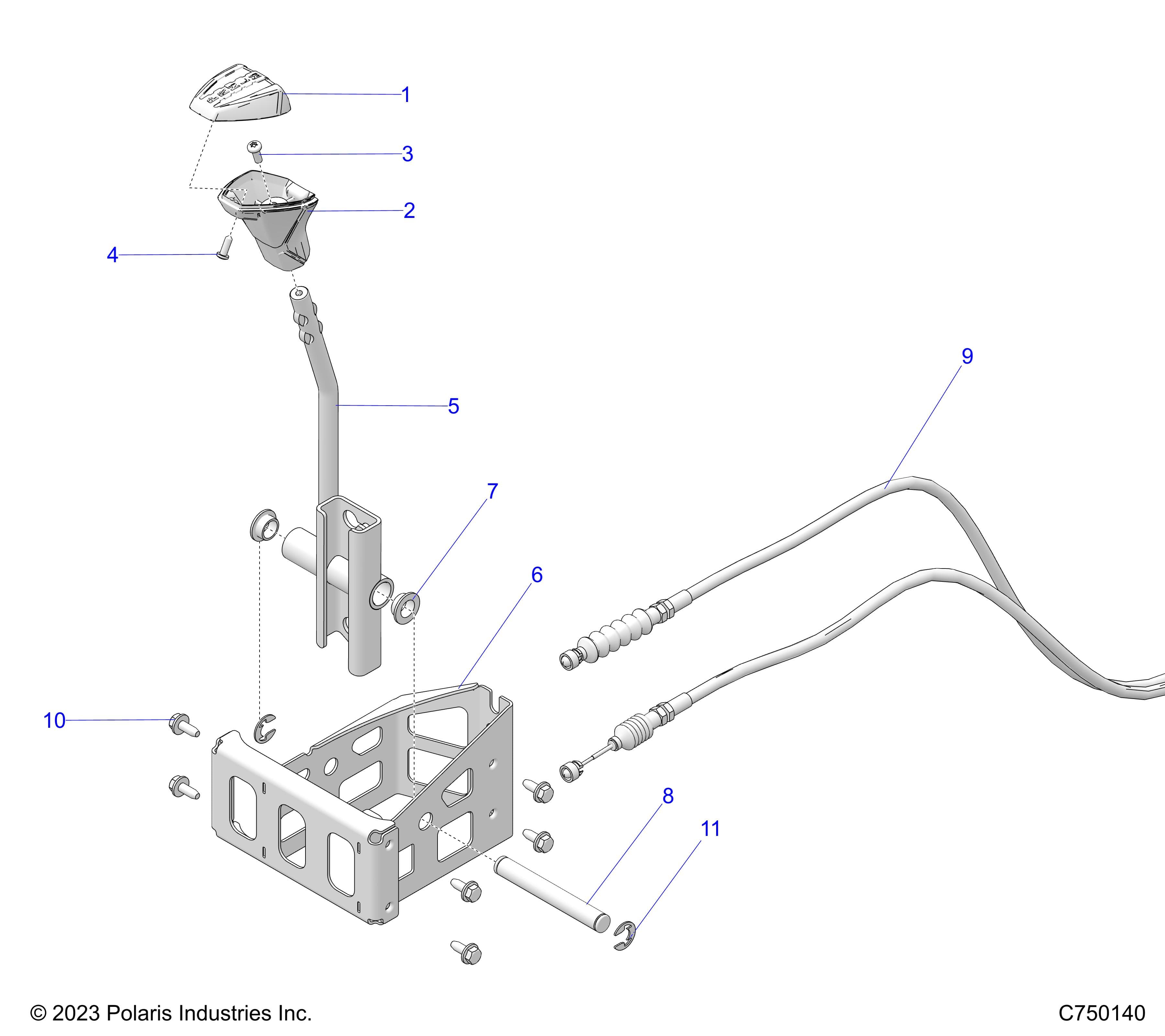 2026 RZR PRO R LE β DRIVE TRAIN, GEAR SELECTOR - Z26RPP2KBL (C750140) diagram