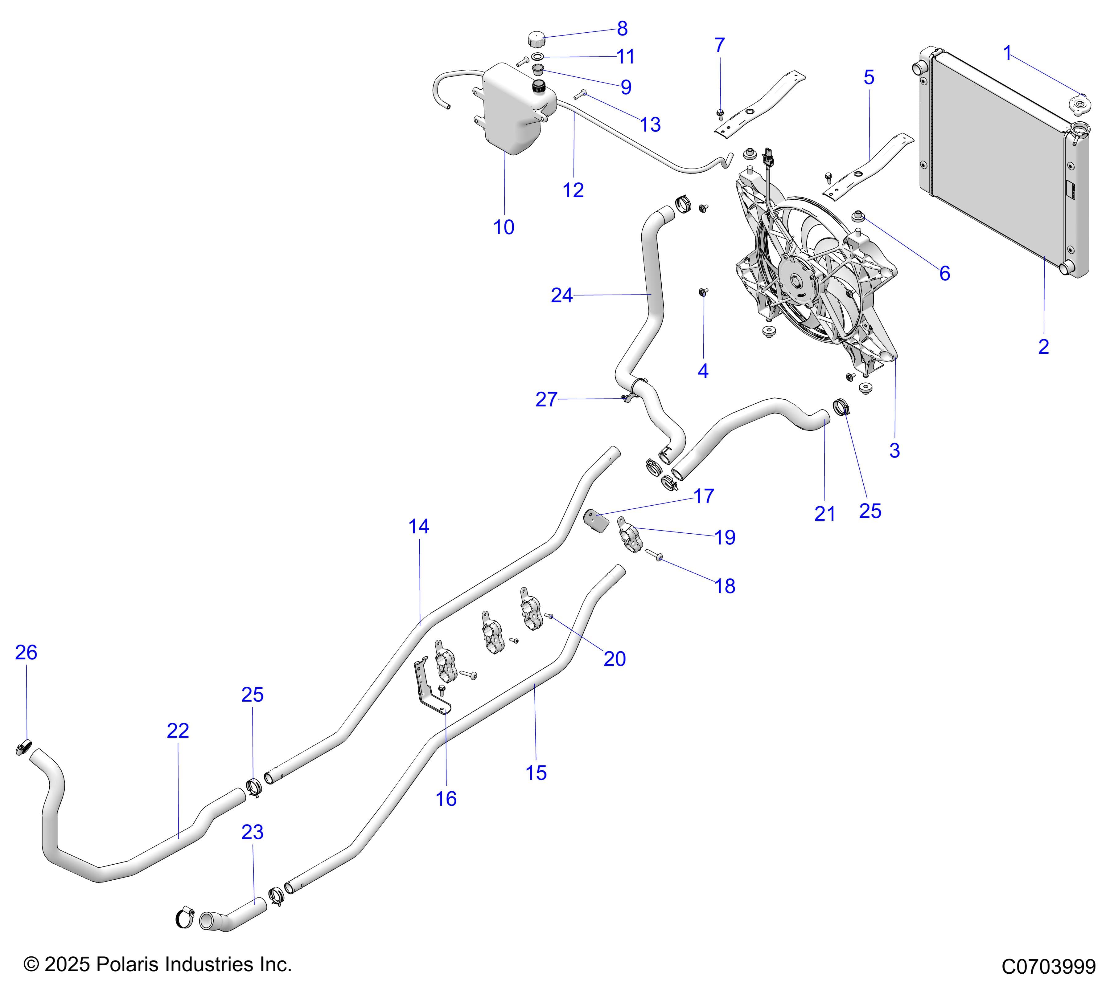 2026 GENERAL 1000 PREMIUM β ENGINE, COOLING SYSTEM diagram