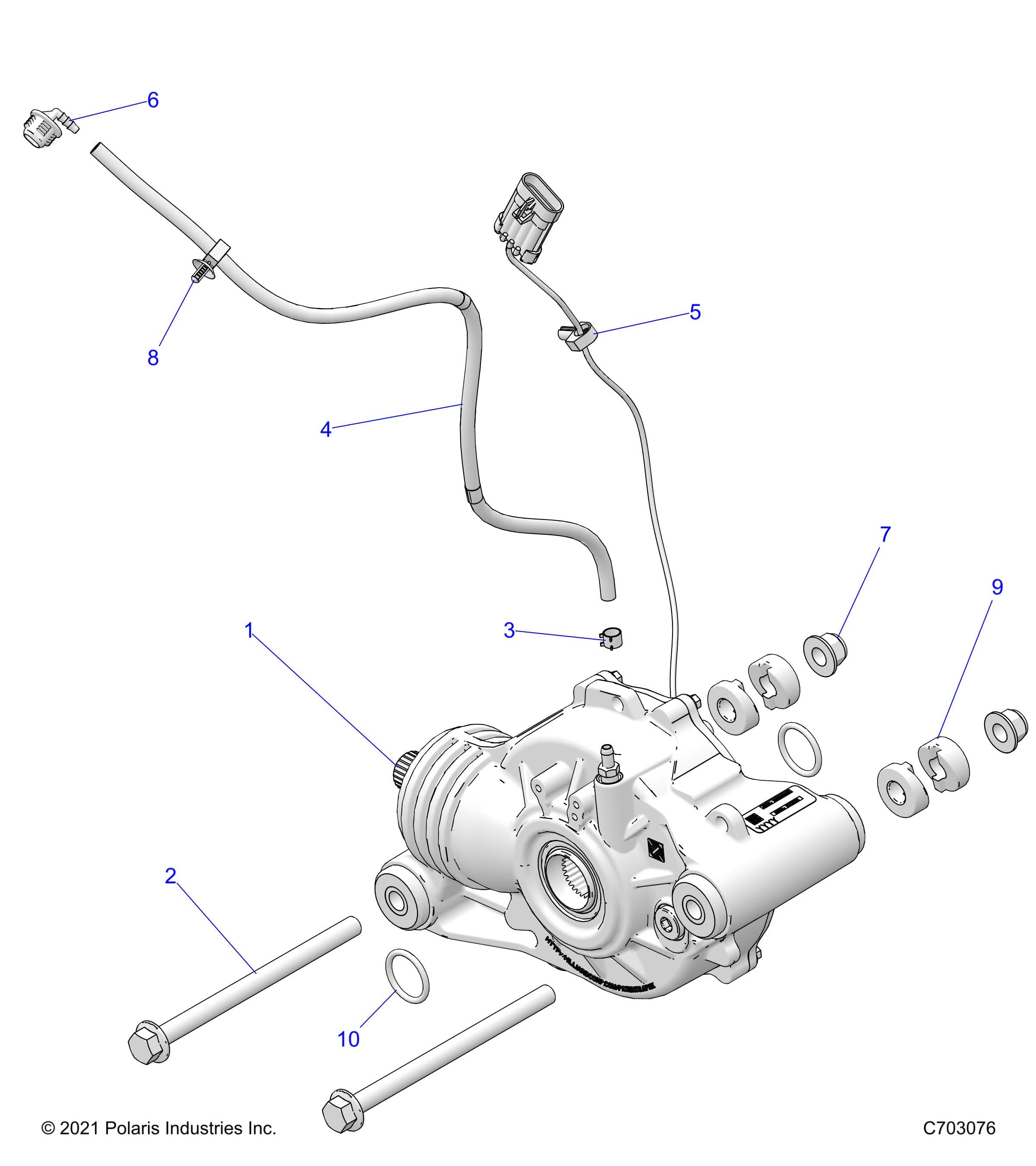 2026 RZR XP 1000 SPORT β DRIVE TRAIN, FRONT GEARCASE MOUNTING - Z26NES99A4/B4/A6/B6 (C703076) diagram