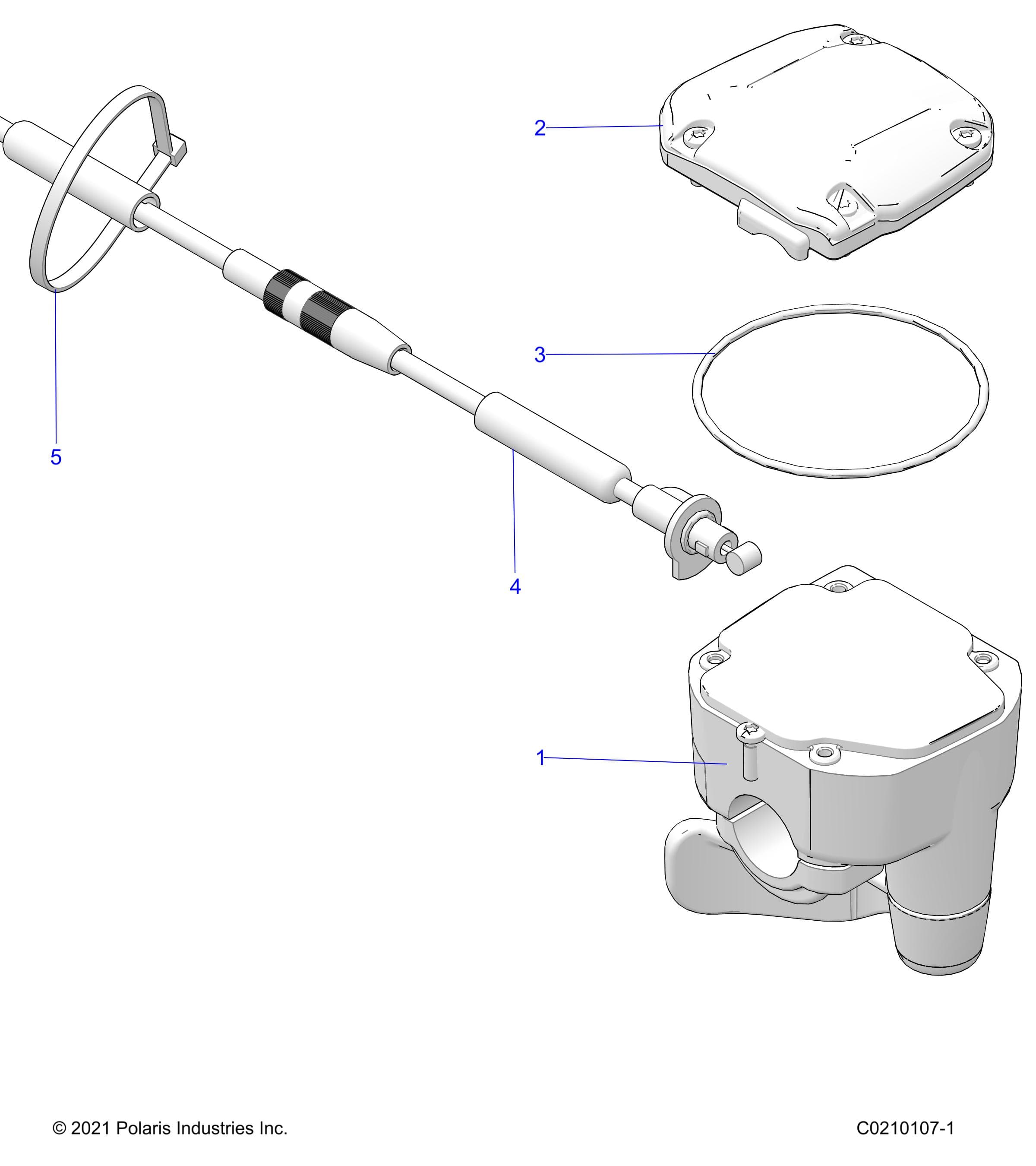 2026 SPORTSMAN 850 48" R02 - A26SXA85A1 β STEERING, CONTROLS, THROTTLE ASM. and CABLE - A26SXA85A1 (C0210107-1) diagram