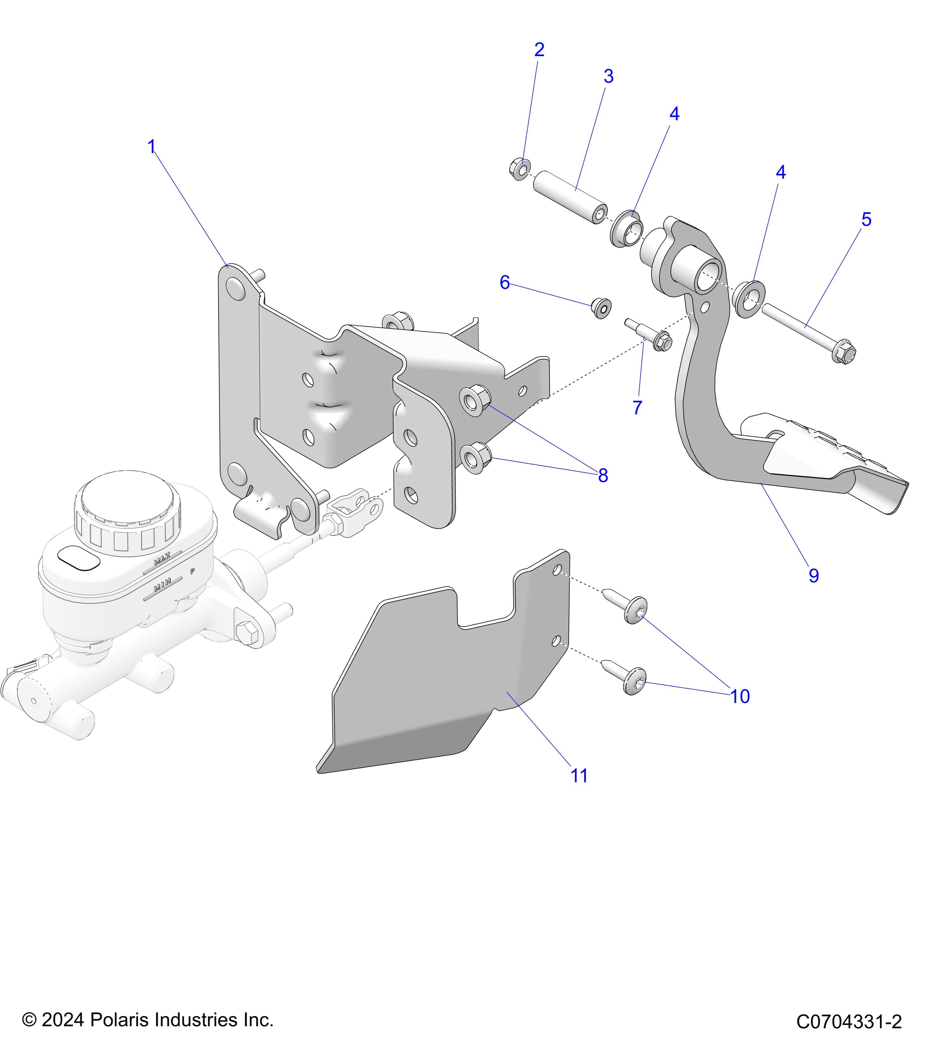 2026 POLARIS XPEDITION ADV 5 NORTHSTAR β BRAKES, FOOT PEDAL diagram