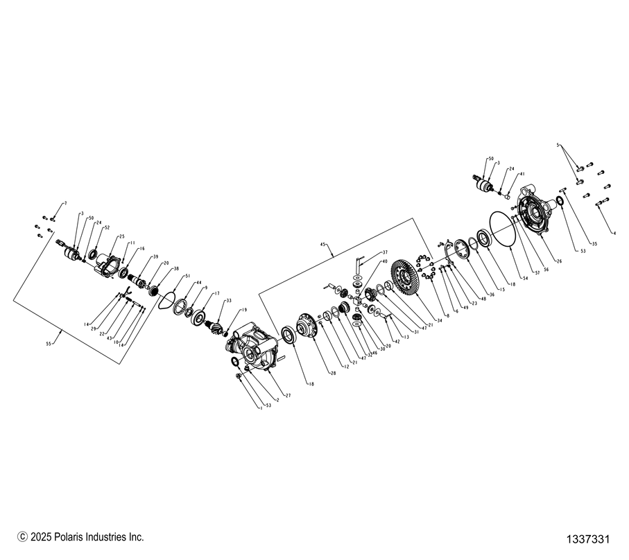 2026 RZR PRO R RACE β DRIVE TRAIN, GEARCASE INTERNALS, FRONT - Z26RRE2KAL (1337331) diagram