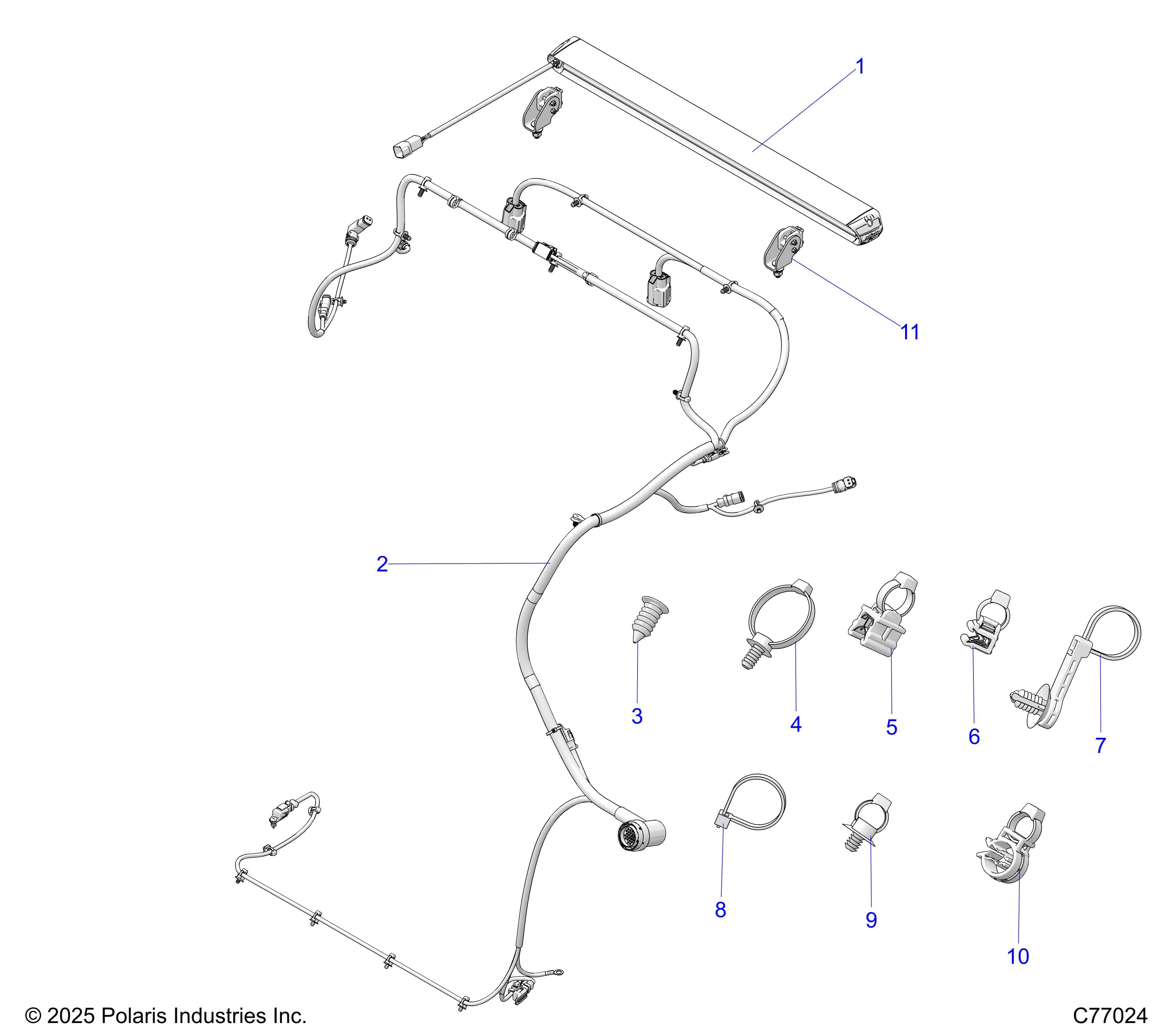 2026 RZR PRO R RACE H.O. β ELECTRICAL, REAR HARNESS AND LIGHTING - Z26RRL2KAL (C77024) diagram