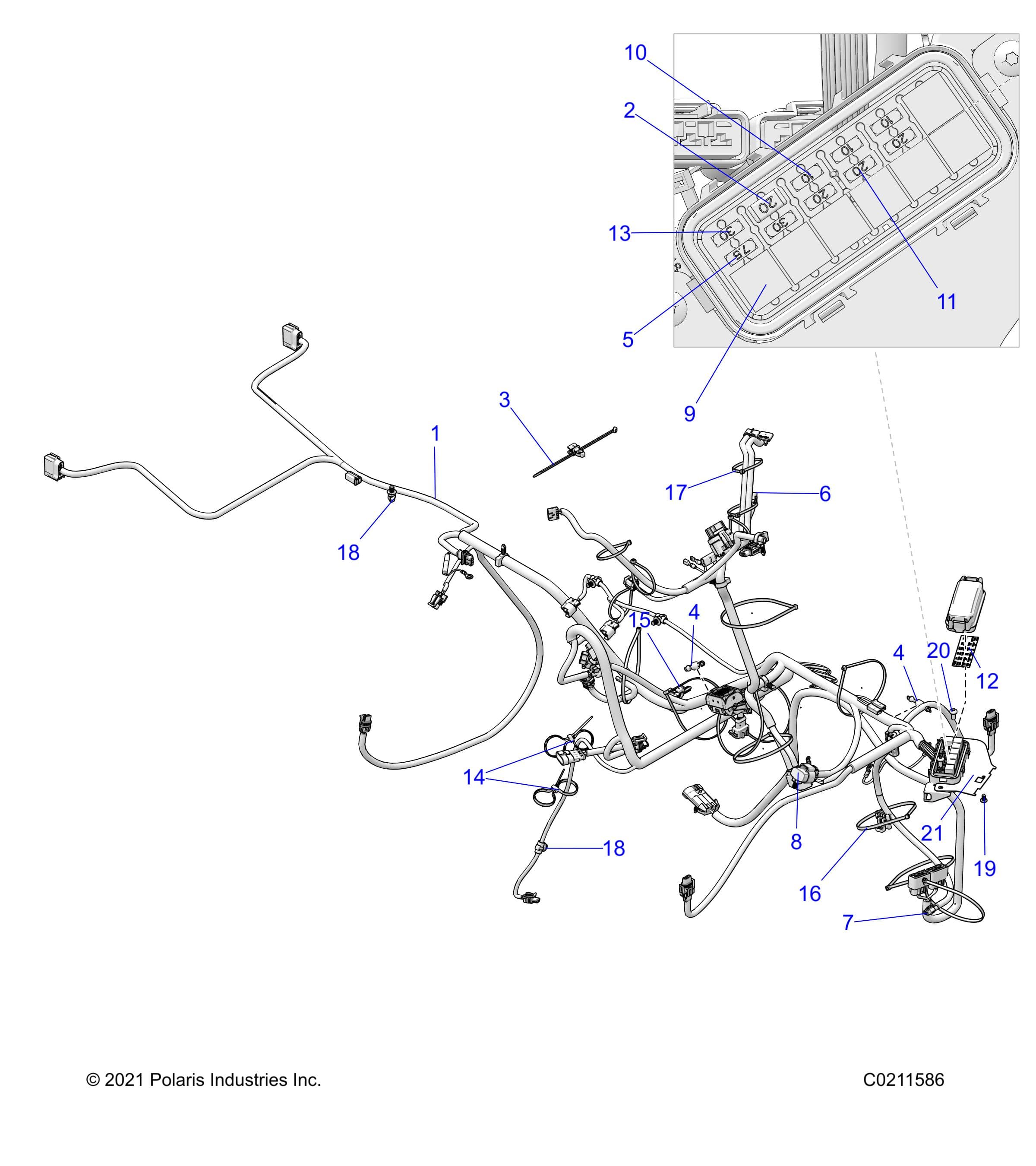 2026 SPORTSMAN TOURING 850 48" R02 - A26SYE85AL β ELECTRICAL, HARNESS - A26SYE85AL (C0211586) diagram