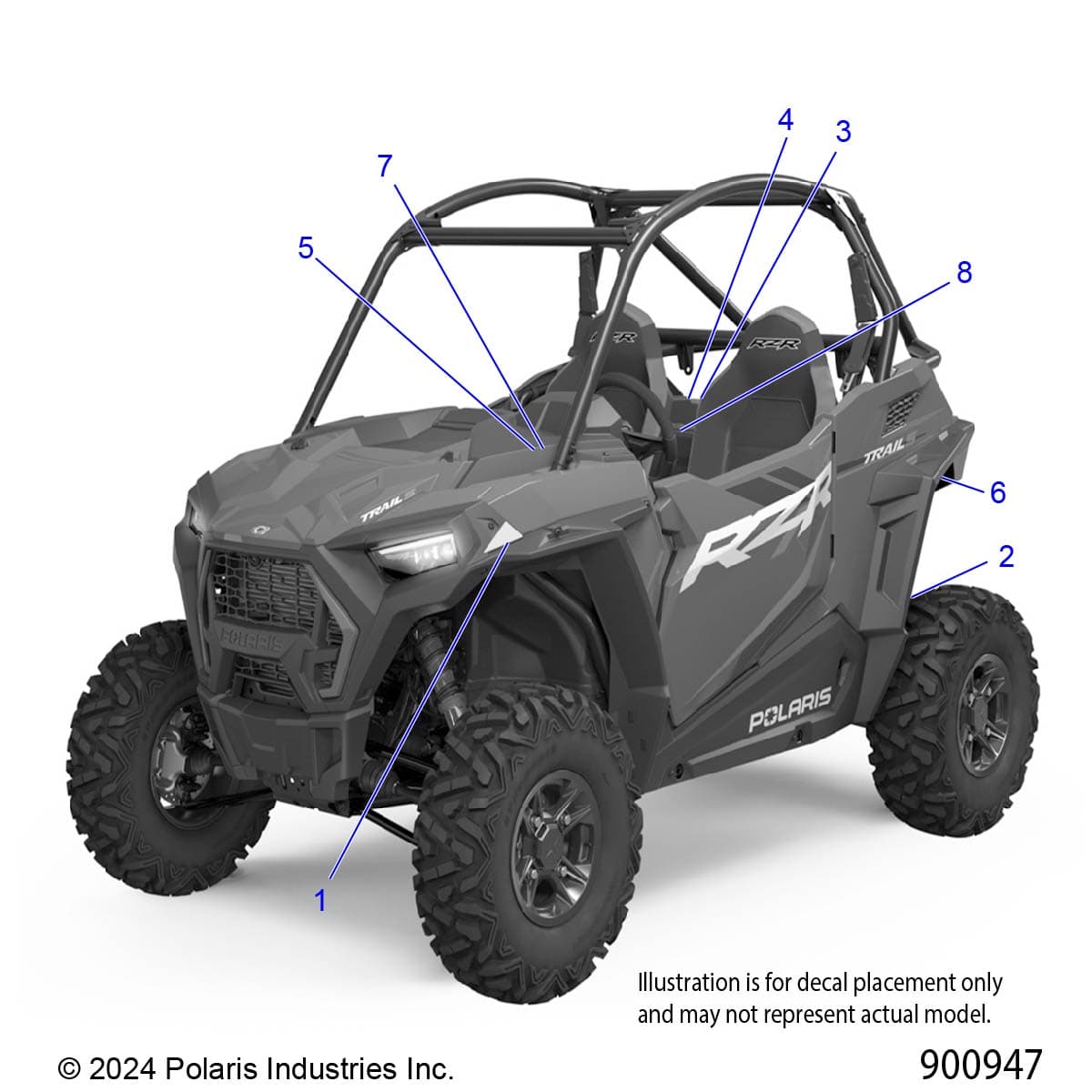 2026 RZR 900 TRAIL S SPORT β BODY, DECALS STANDARD - Z26ASE87A5 (900747) diagram