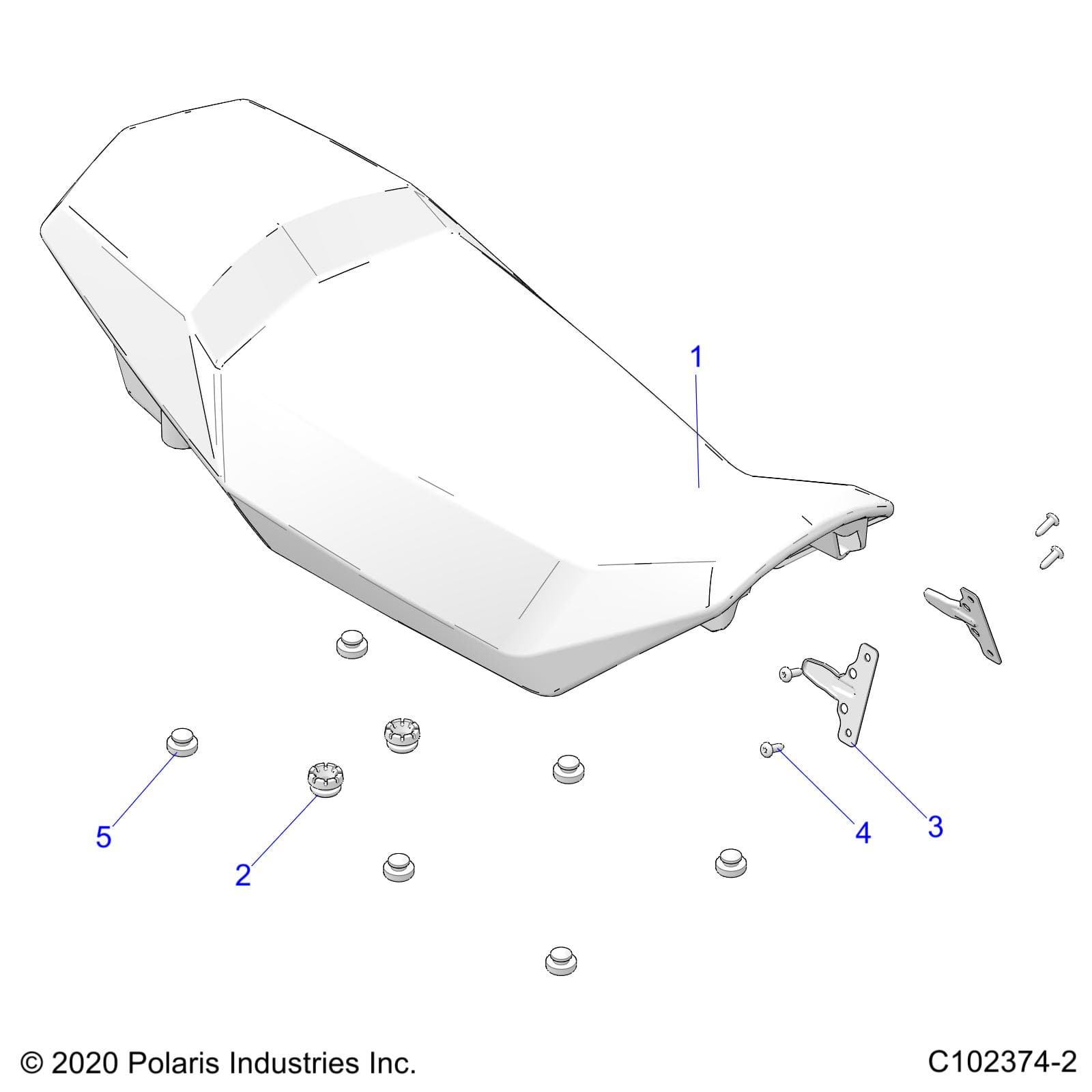 2026 SCRAMBLER 850 48" R02 - A26SVA85A4 β BODY, SEAT - A26SVA85A4 (C102374-2) diagram