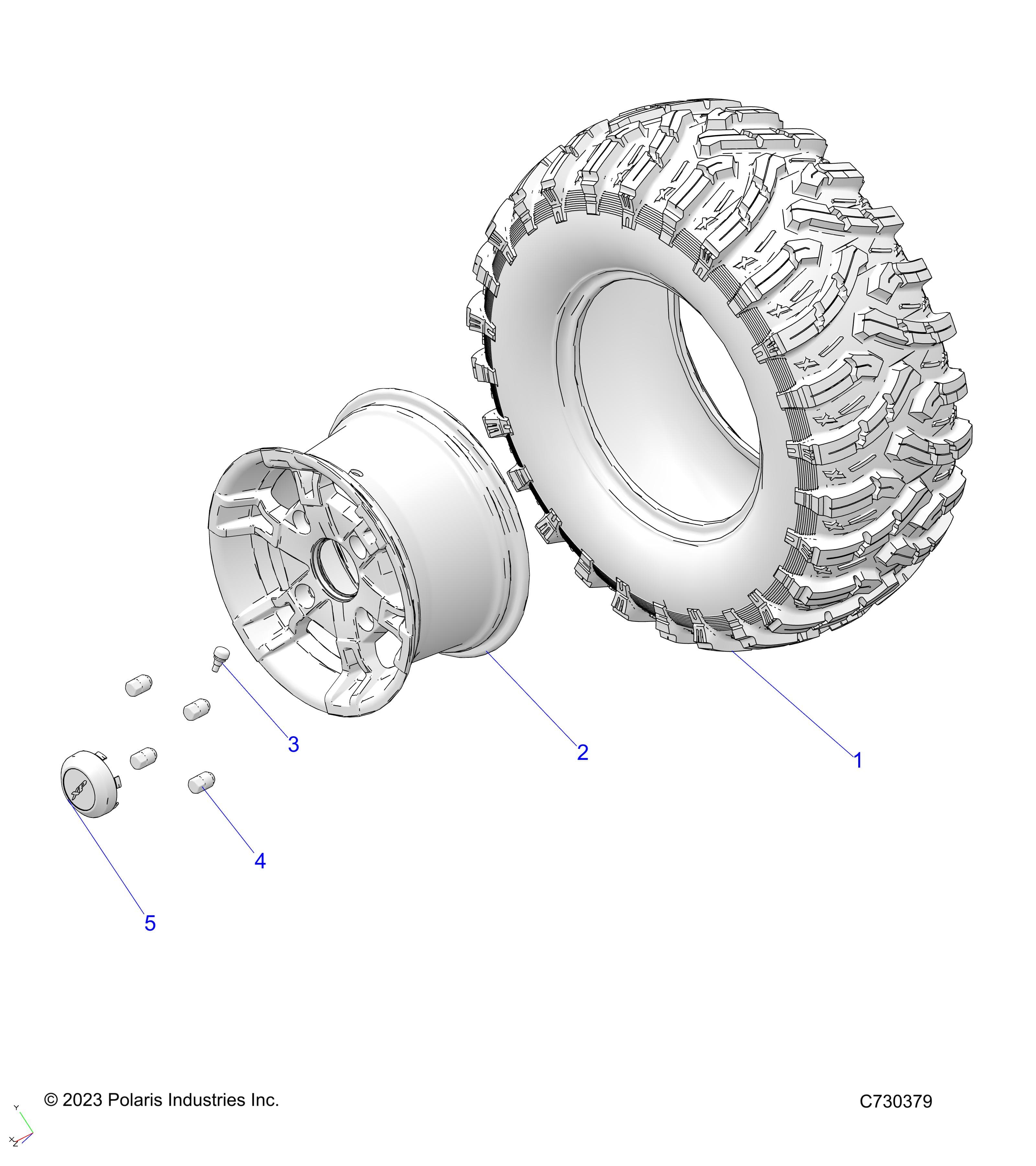 2026 RANGER 1000 XP CREW PREMIUM β WHEELS, REAR, MACH - R26RSE99AF/AB/BB (C730379) diagram