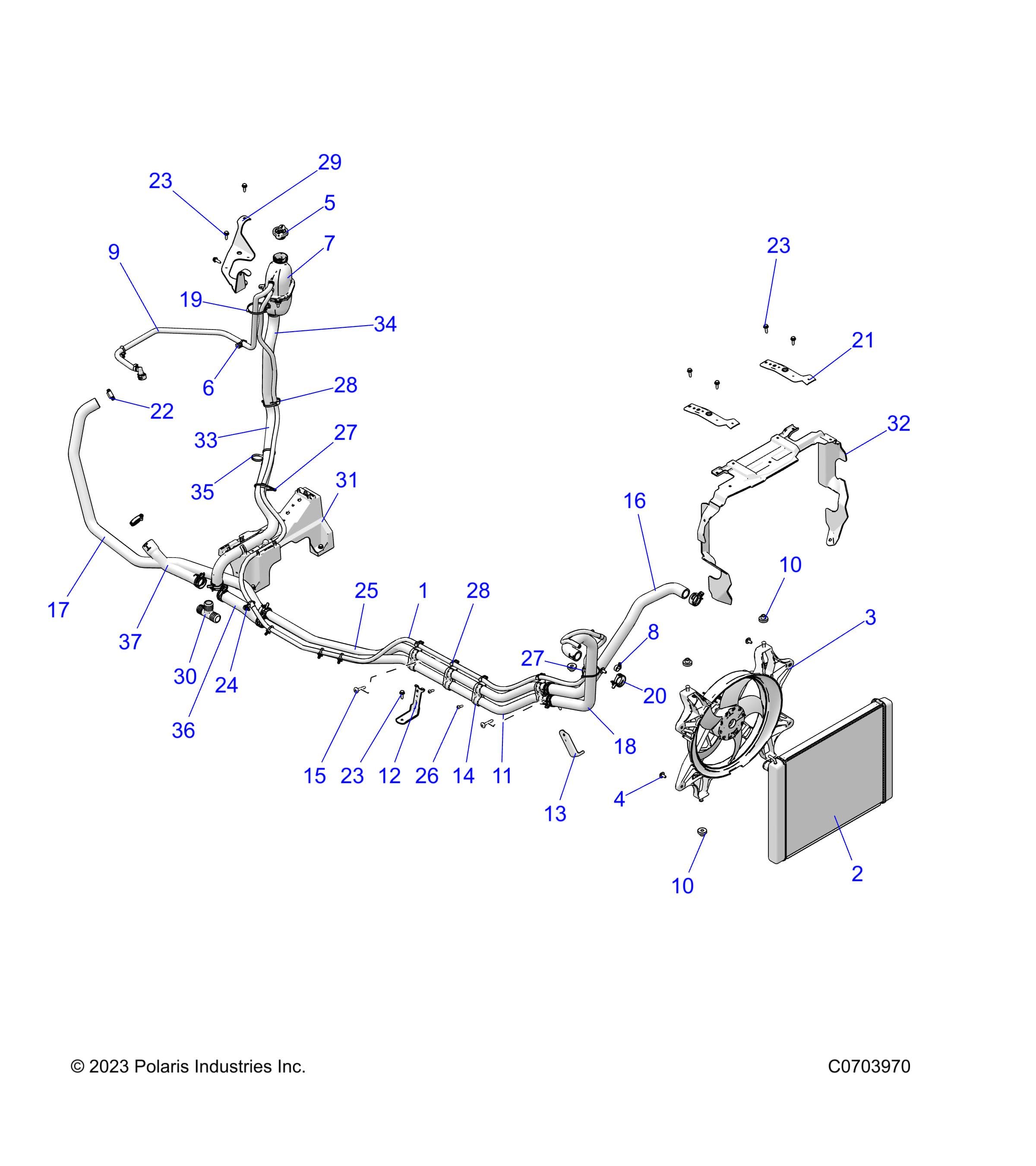 2026 RZR XP S 1000 SPORT β ENGINE, COOLING, AUX. SYSTEM - Z26NEX99A4/B4/A6/B6 (C0703970) diagram