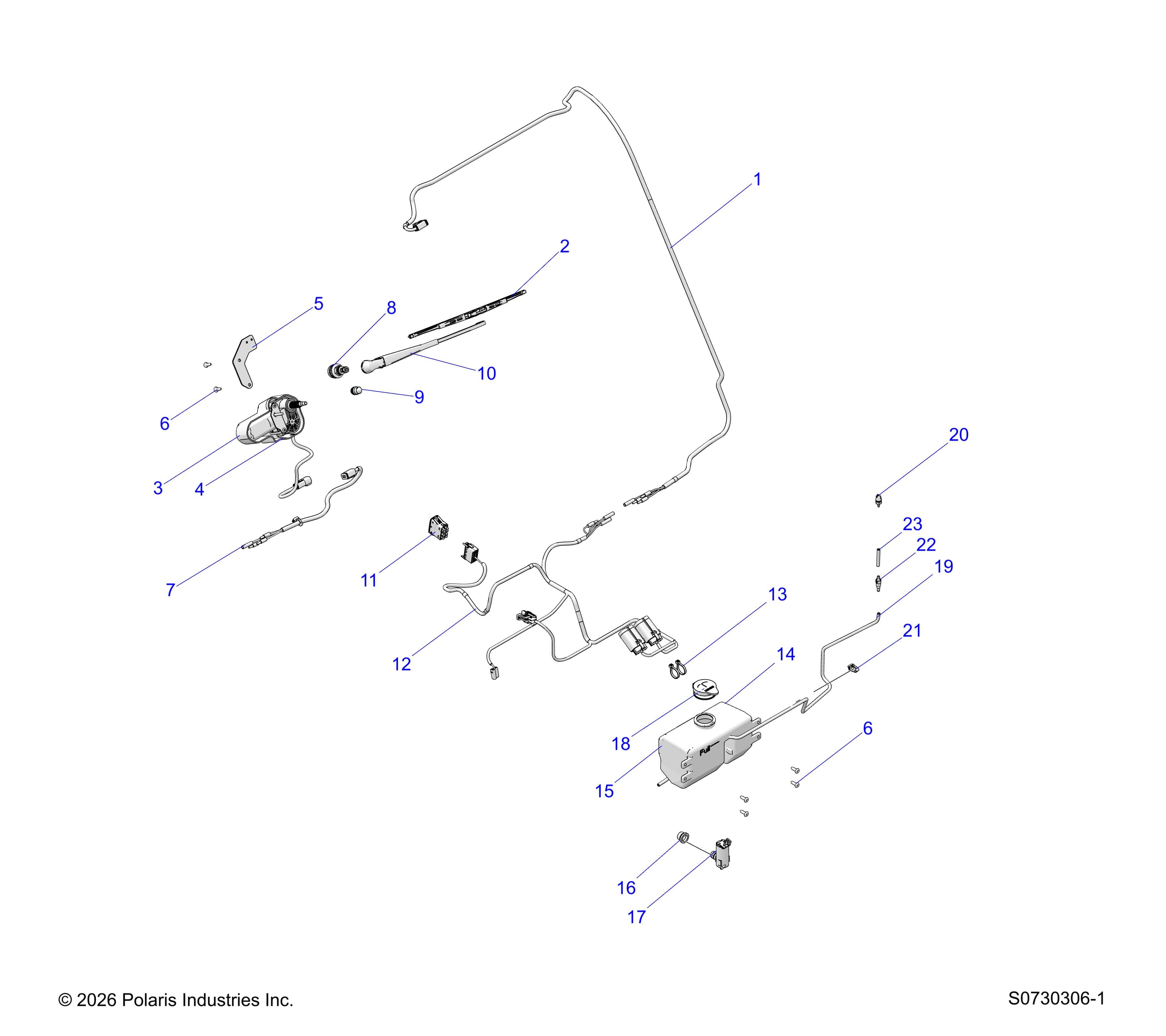 2026 RANGER 1000 CABBED β BODY, WATER BOTTLE PUMP ASSEMBLY & WIPER KIT diagram