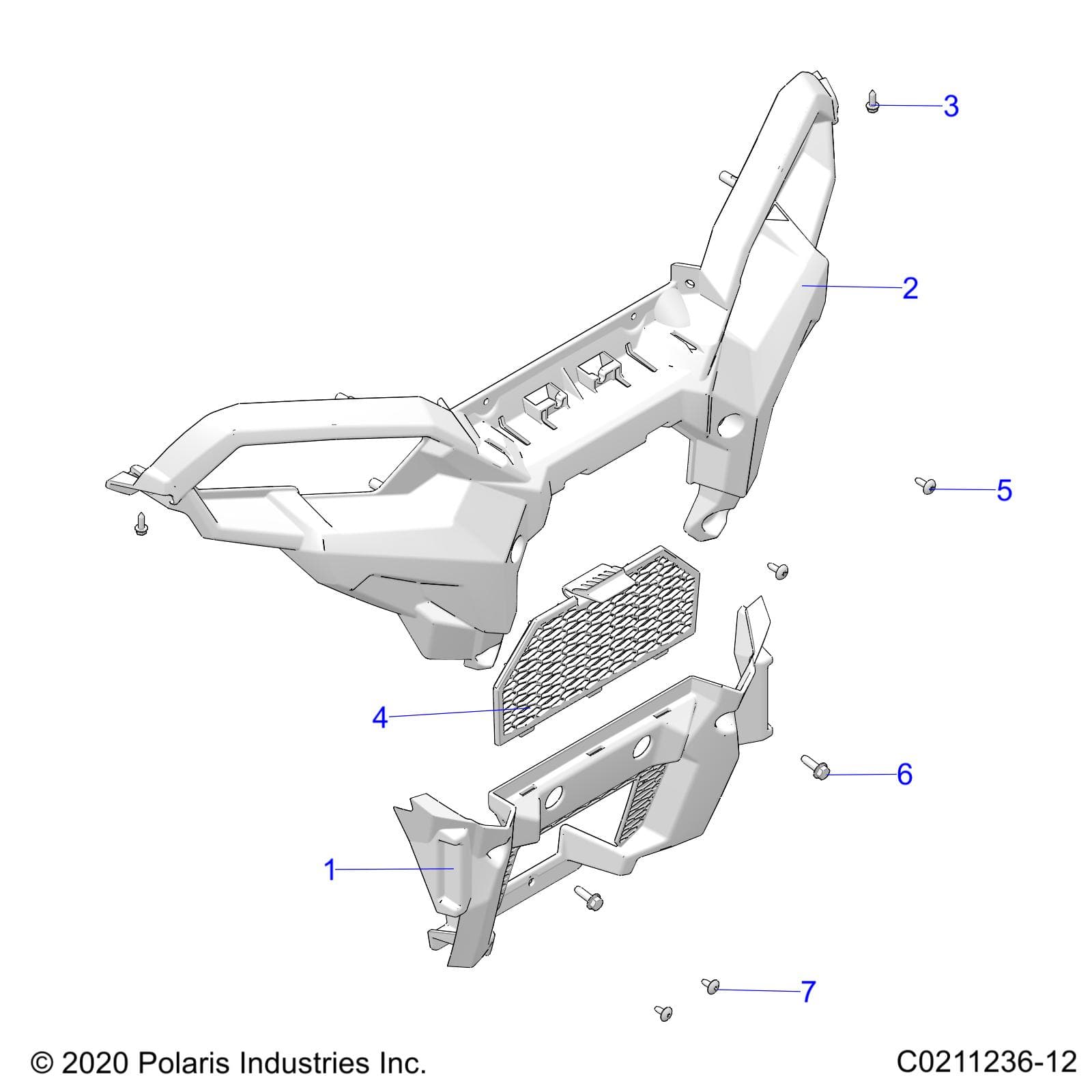 2026 SPORTSMAN TOURING 570 PREM β BODY, FRONT BUMPER - A26SDZ57AB (C0211236-1) diagram