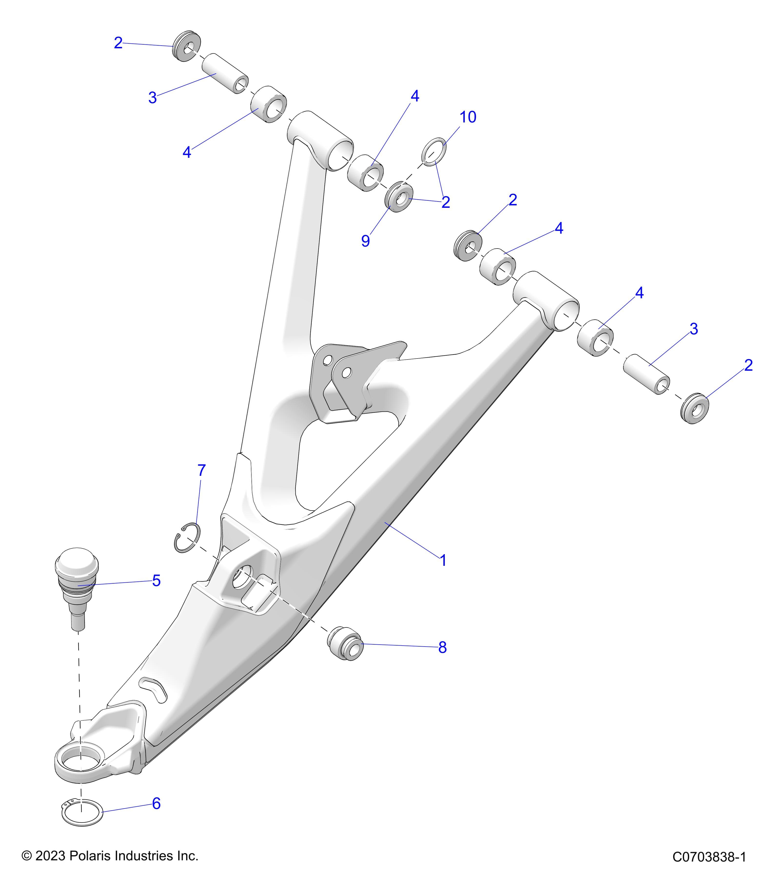 2026 RZR PRO S4 ULTIMATE EVP,LE β SUSPENSION, FRONT CONTROL ARMS LOWER - Z26S4P92BL (C0703838-1) diagram