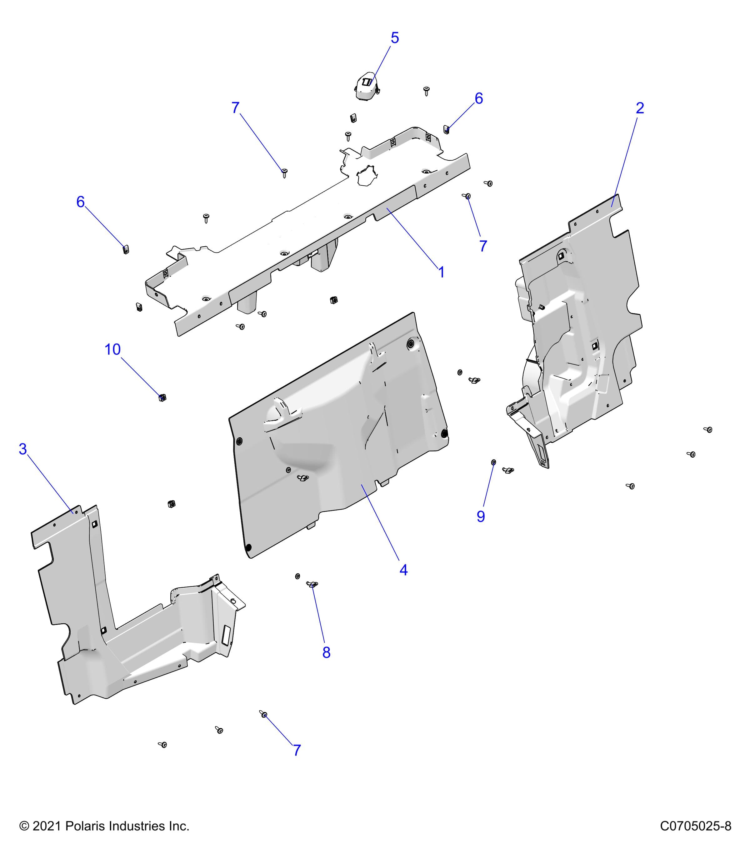 2026 RZR XP 1000 SPORT β BODY, REAR CLOSEOFF - Z26NES99A4/B4/A6/B6 (C0705025-8) diagram