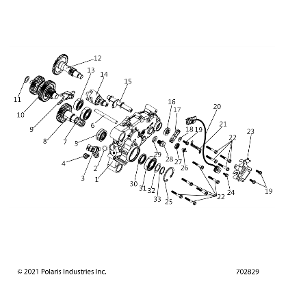 2026 RZR 200 EVAP β DRIVE TRAIN, MAIN GEARCASE - Z26HCA18A4/A7/B4/B7 (702829) diagram