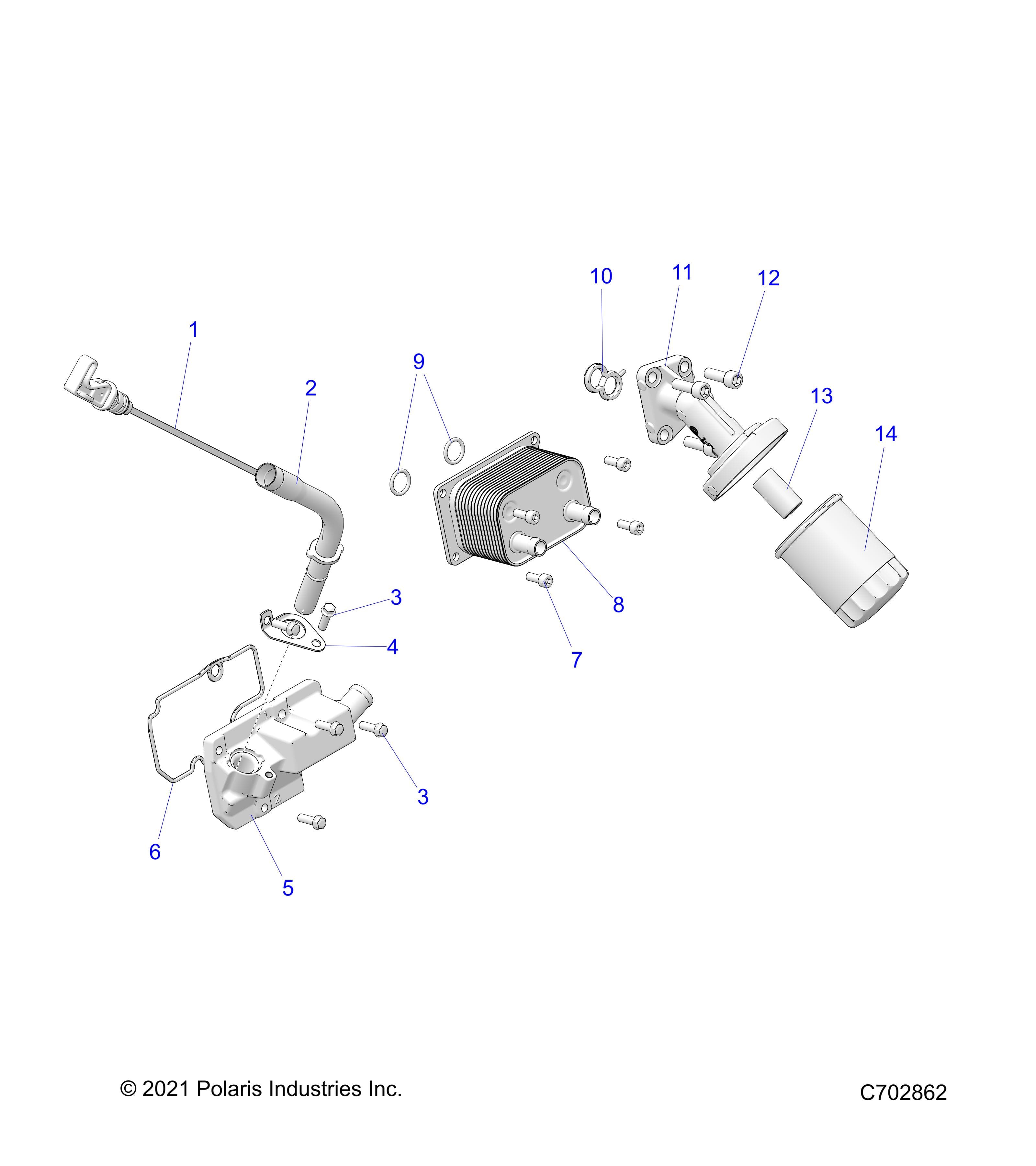 2026 RZR XP 1000 ULTIMATE β ENGINE, DIPSTICK AND OIL FILTER - Z26NET99A4/B4/A6/B6 (C702862) diagram