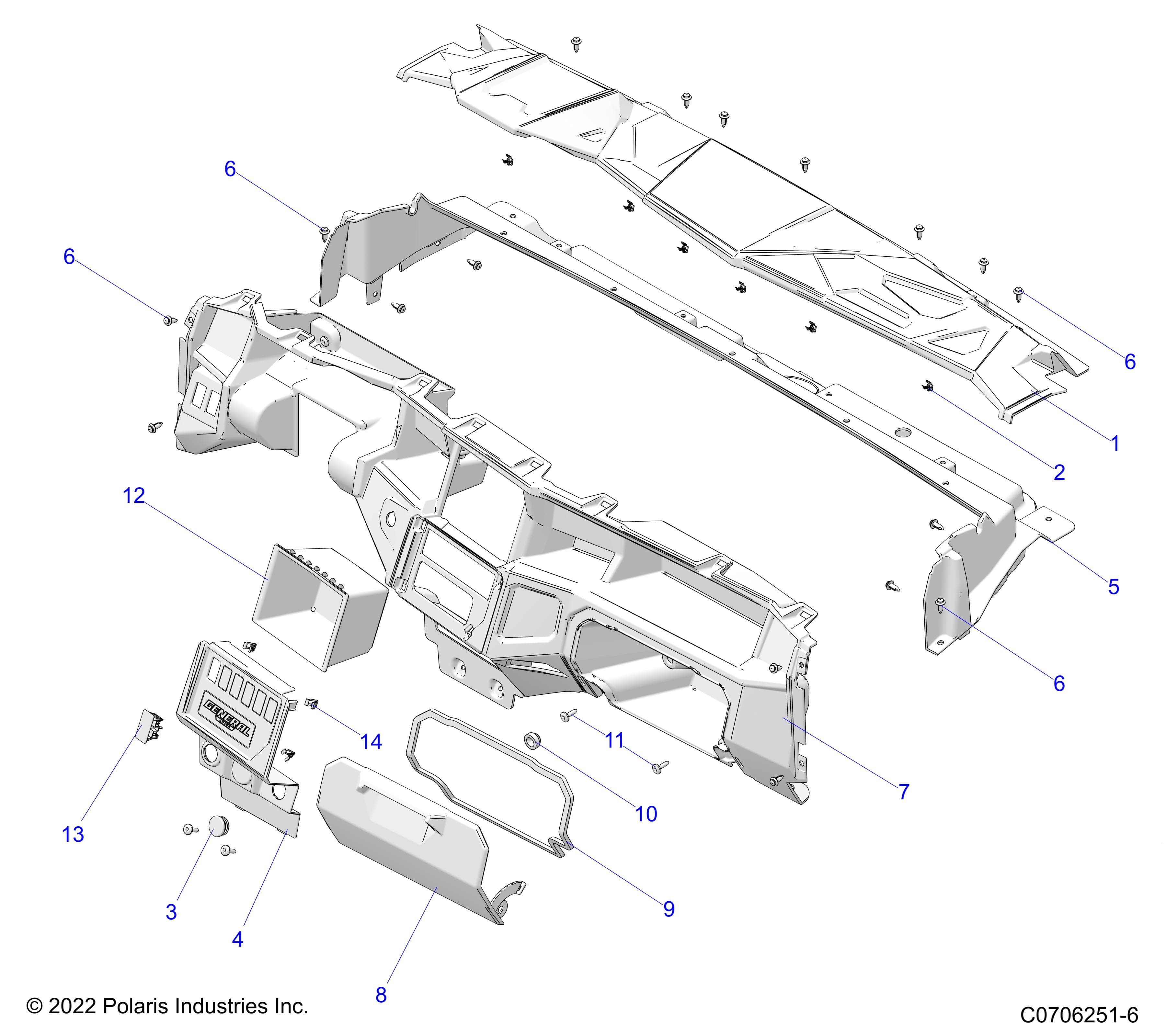 2026 GENERAL 1000 PREMIUM β BODY, DASH diagram