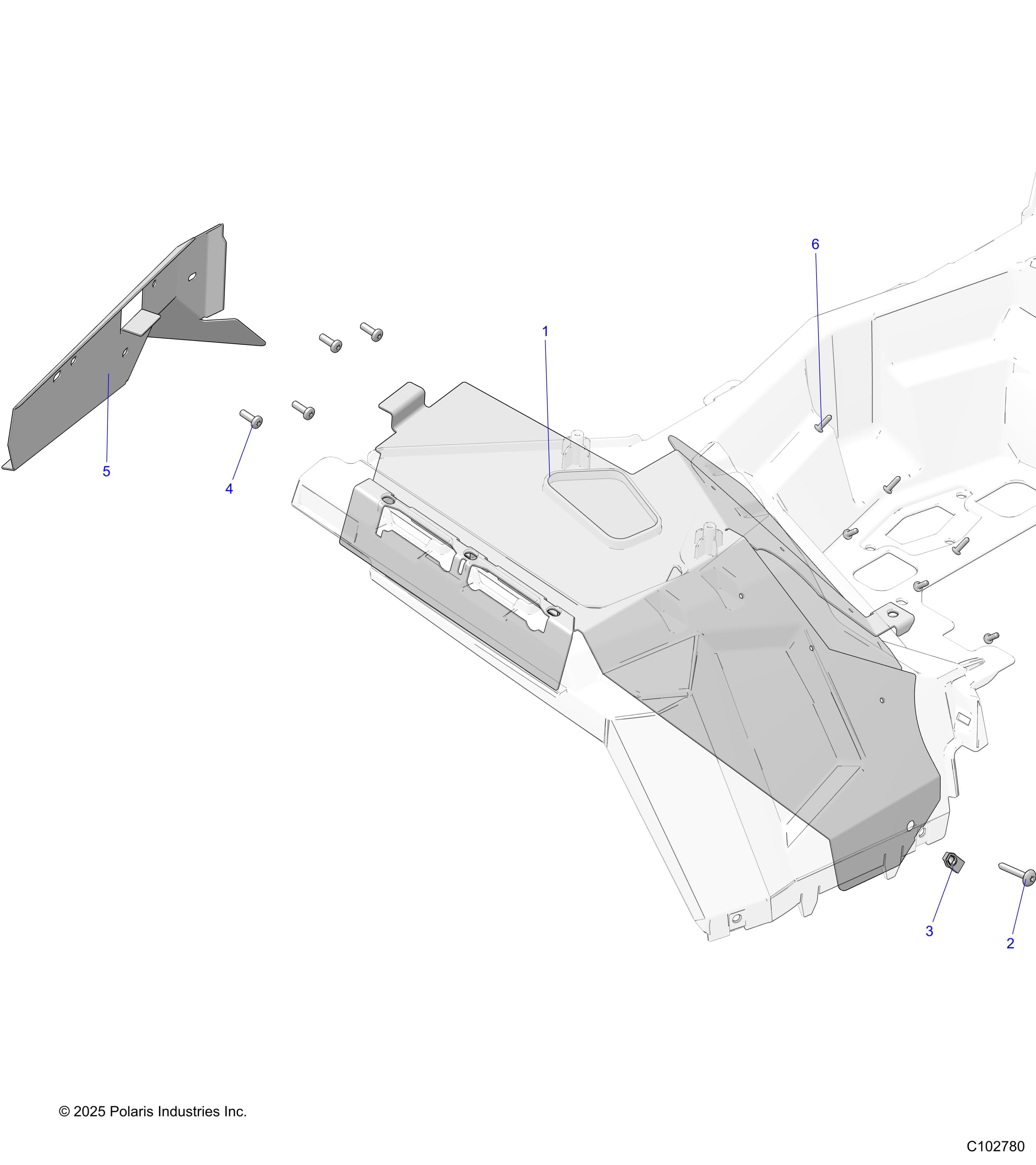 2026 SPORTSMAN 850 48" R02 - A26SXA85A1 β BODY, HEAT SHIELDS - A26SXA85A1 (C102780) diagram