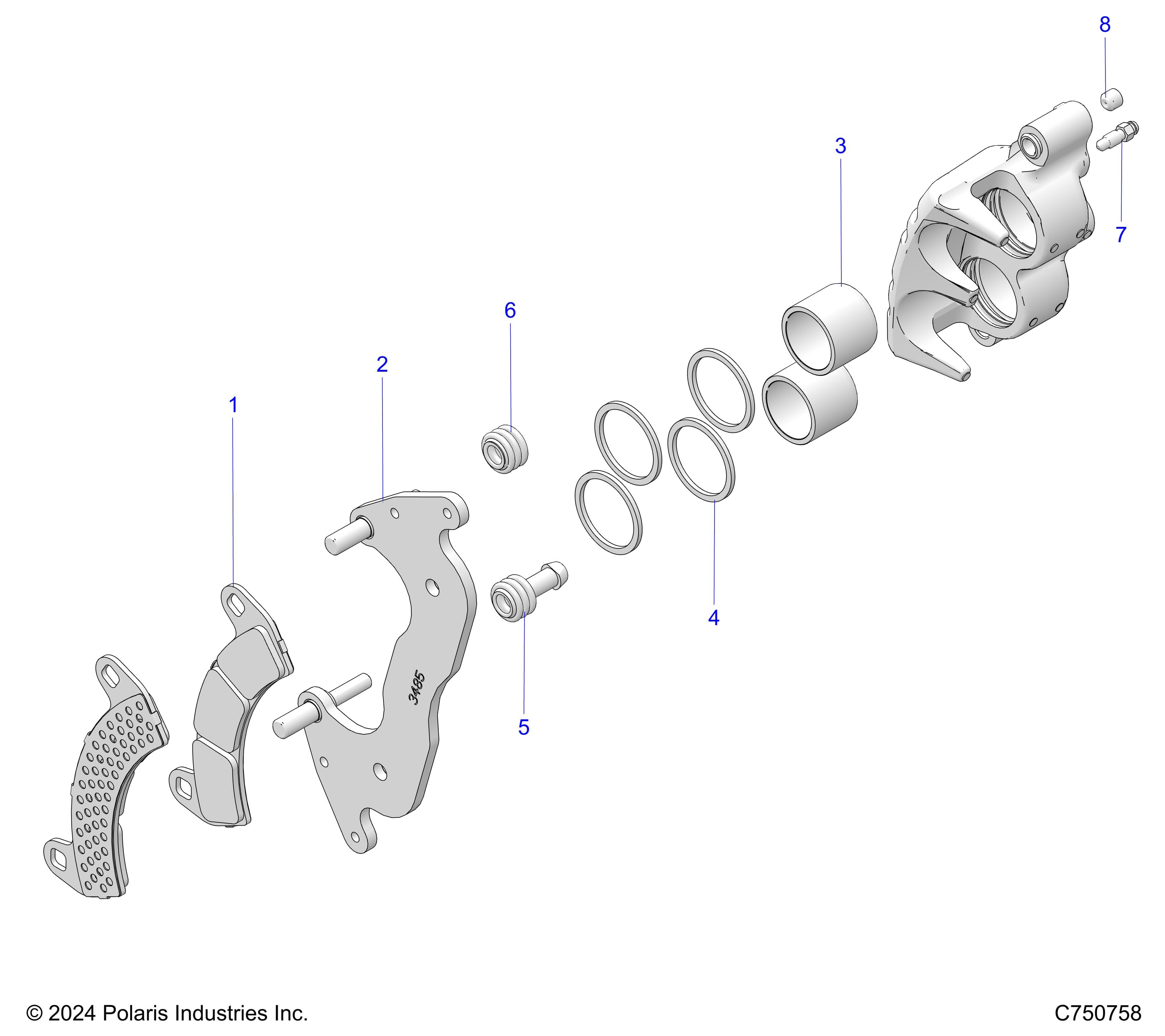 2026 RZR PRO XP 4 SPORT β BRAKES, CALIPER, FRONT - Z26X4E92A4/B4/A6/B6 (C750758) diagram