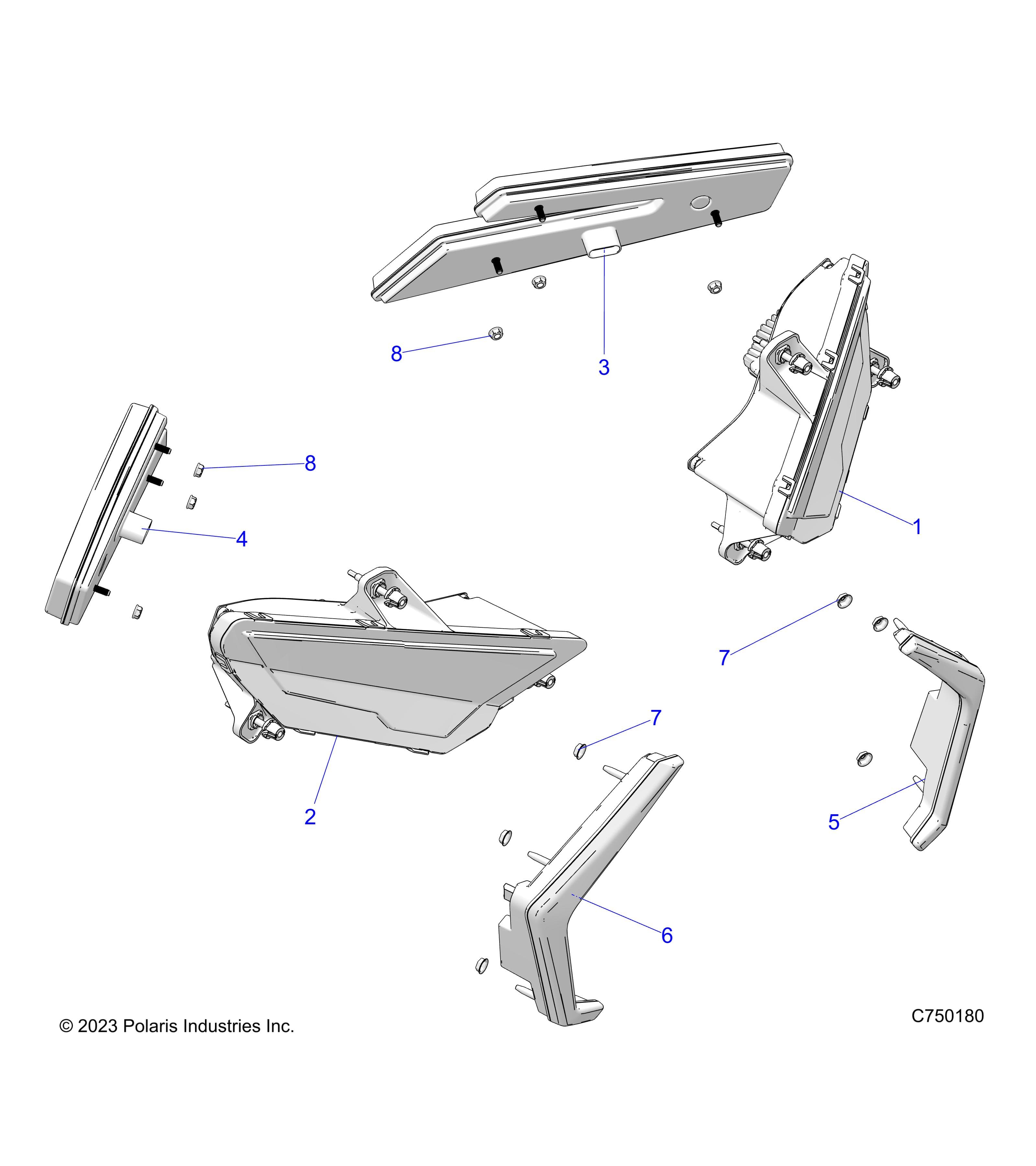 2026 RZR PRO S4 ULTIMATE EVP,LE β ELECTRICAL, HEADLIGHTS AND TAILLIGHTS - Z26S4P92BL (C750180) diagram