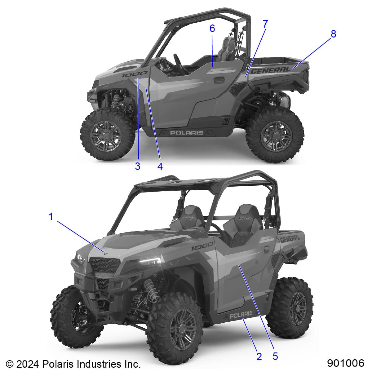 2026 GENERAL 1000 PREMIUM β BODY, DECALS diagram