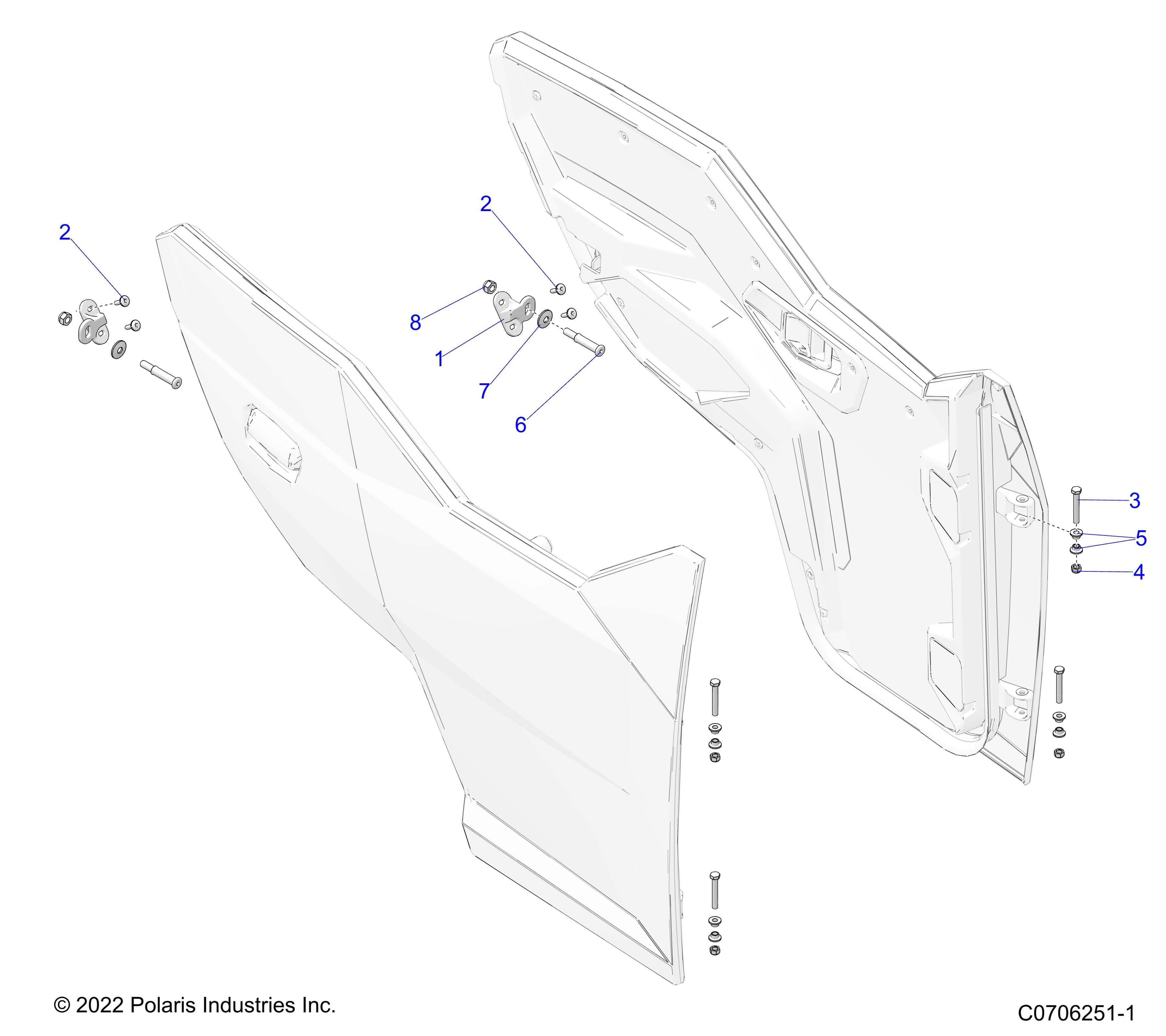 2026 GENERAL 1000 PREMIUM β BODY, DOOR MOUNTING diagram