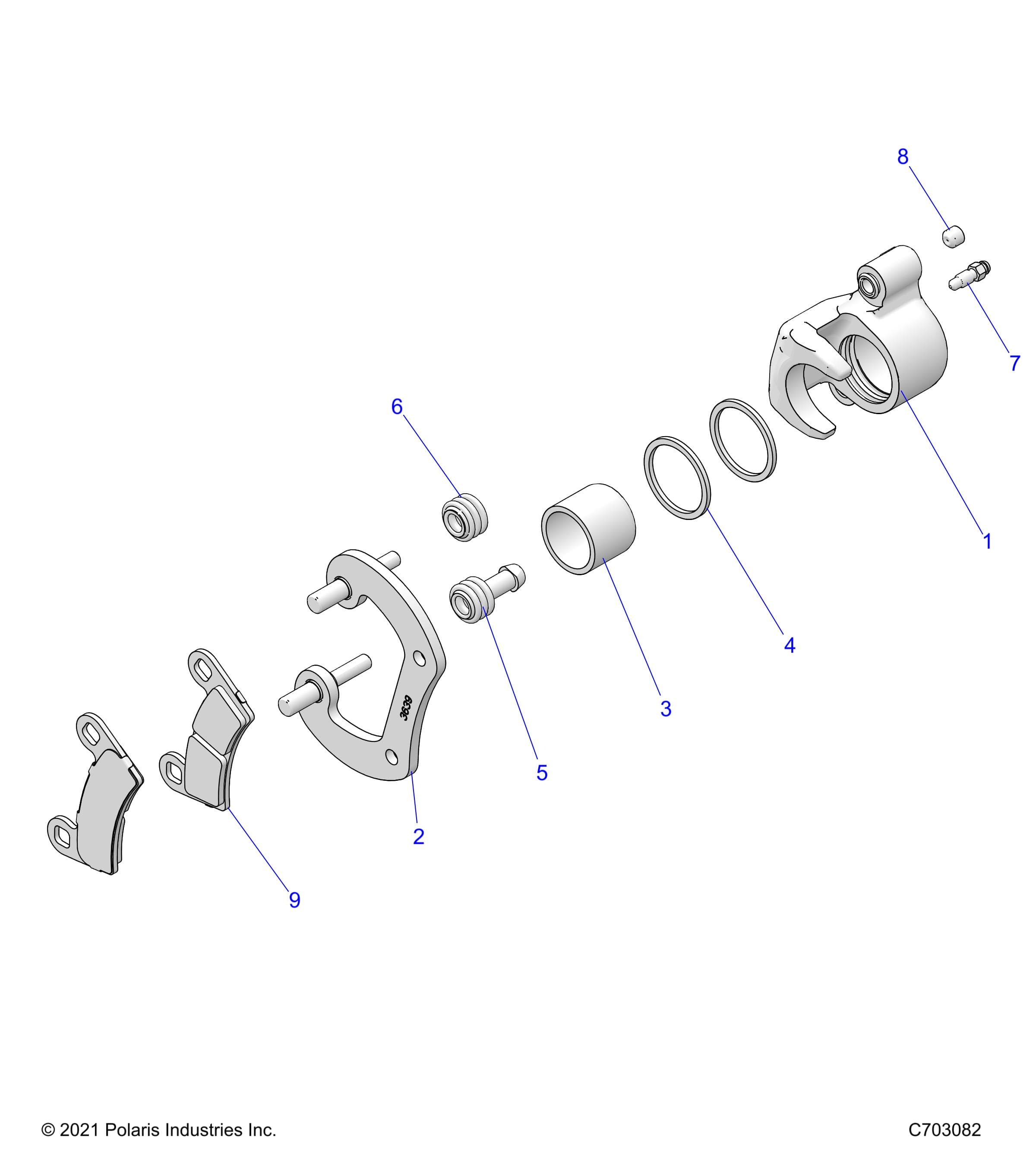 2026 RZR XP 1000 ULTIMATE β BRAKES, REAR CALIPER - Z26NET99A4/B4/A6/B6 (C703082) diagram