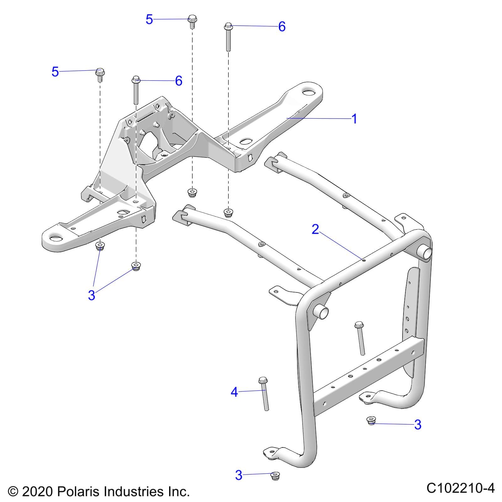 2026 SPORTSMAN 850 MUD 49S R01 - A26SXN85A7 β BODY, FRONT BUMPER SUPPORT - A26SXN85A7 (C102210-4) diagram