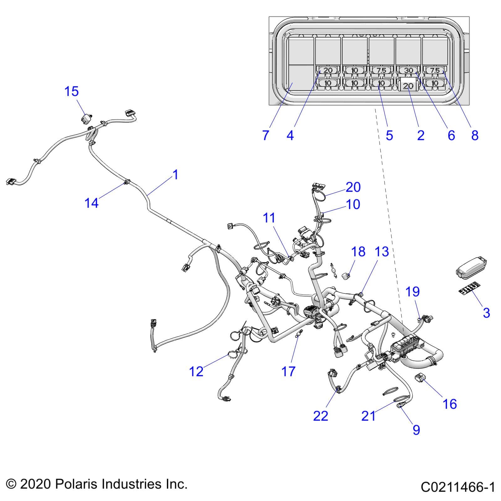 2026 SPORTSMAN 1000 ULTIMATE 49S R01 - A26SXR95AG β ELECTRICAL, HARNESS - A26SXR95AG (C0211466-1) diagram