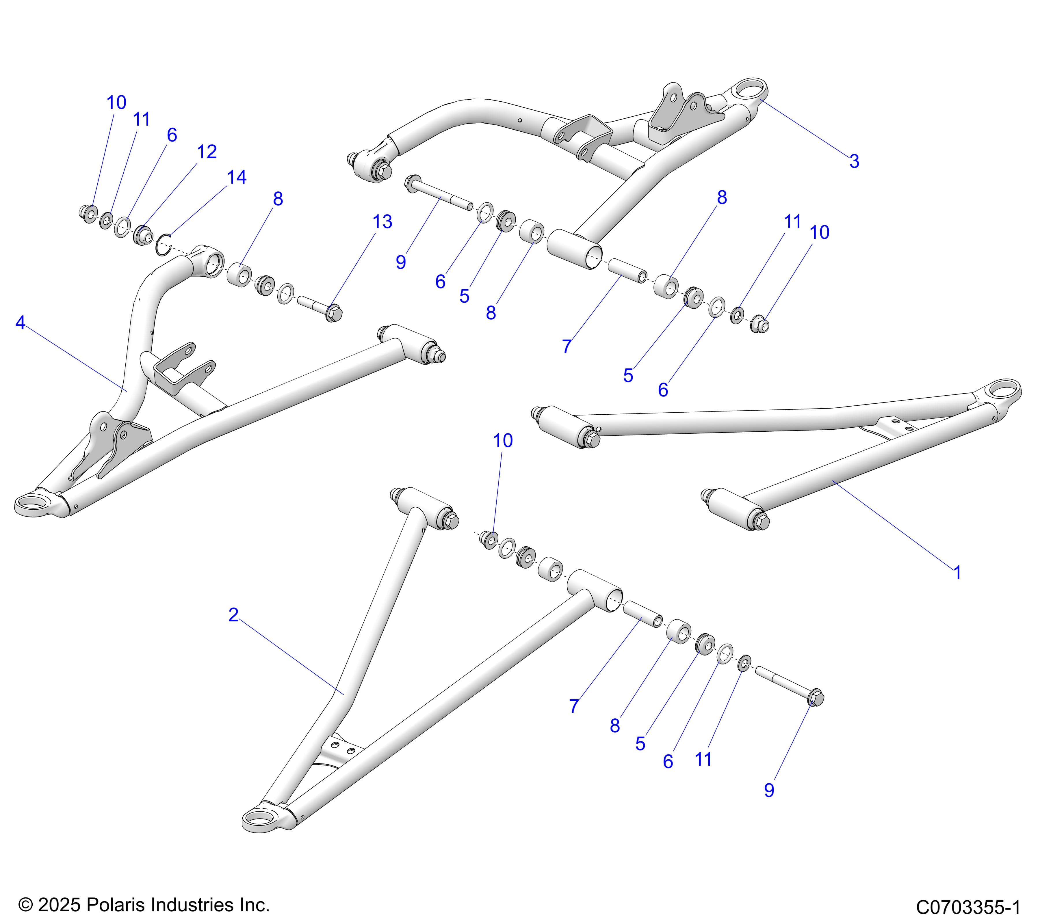 2026 GENERAL 1000 PREMIUM β SUSPENSION, FRONT CONTROL ARMS diagram