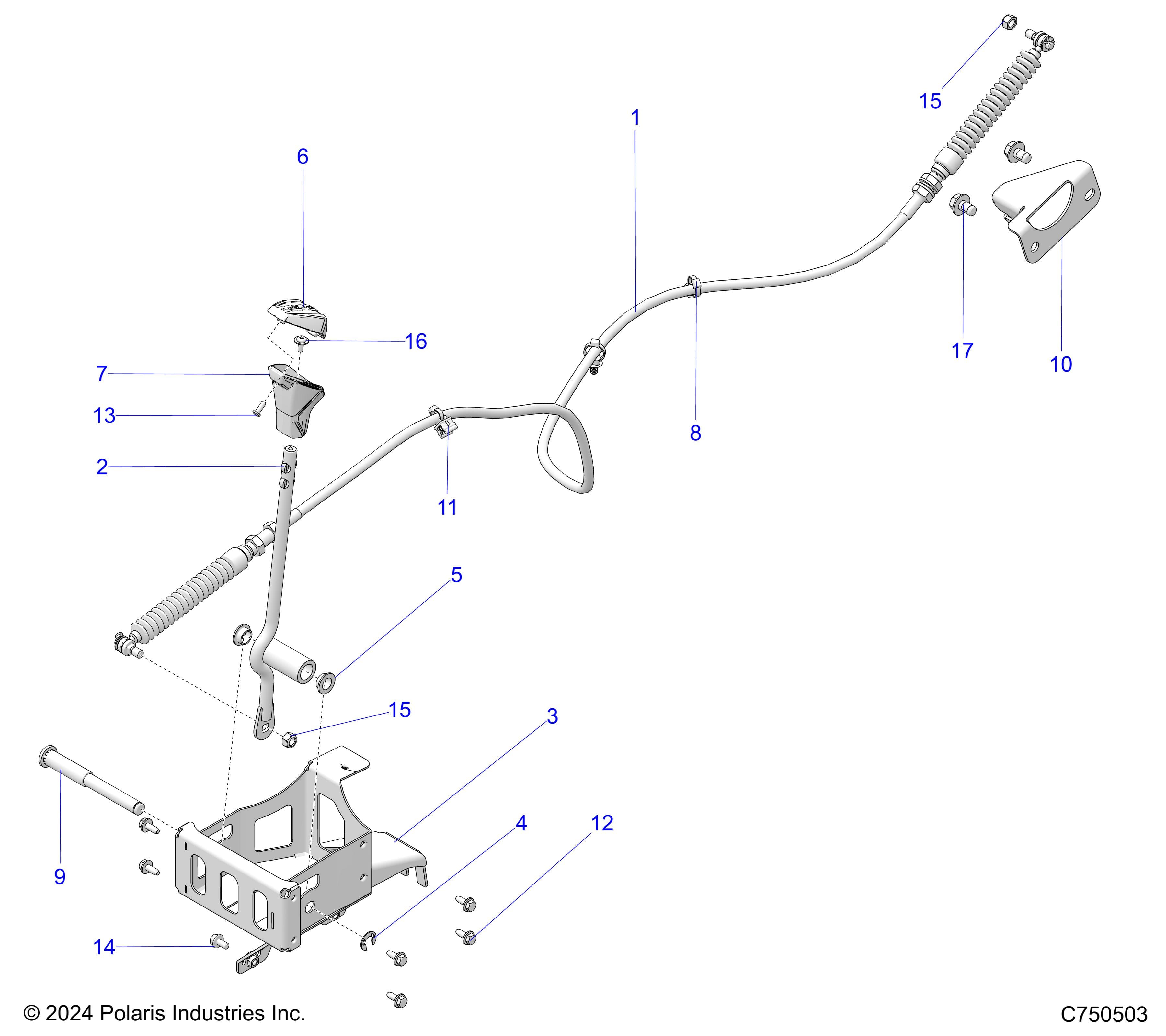 2026 RZR PRO S SPORT β DRIVE TRAIN, GEAR SELECTOR - Z26SPE92A4/B4/A6/B6 (C750503) diagram