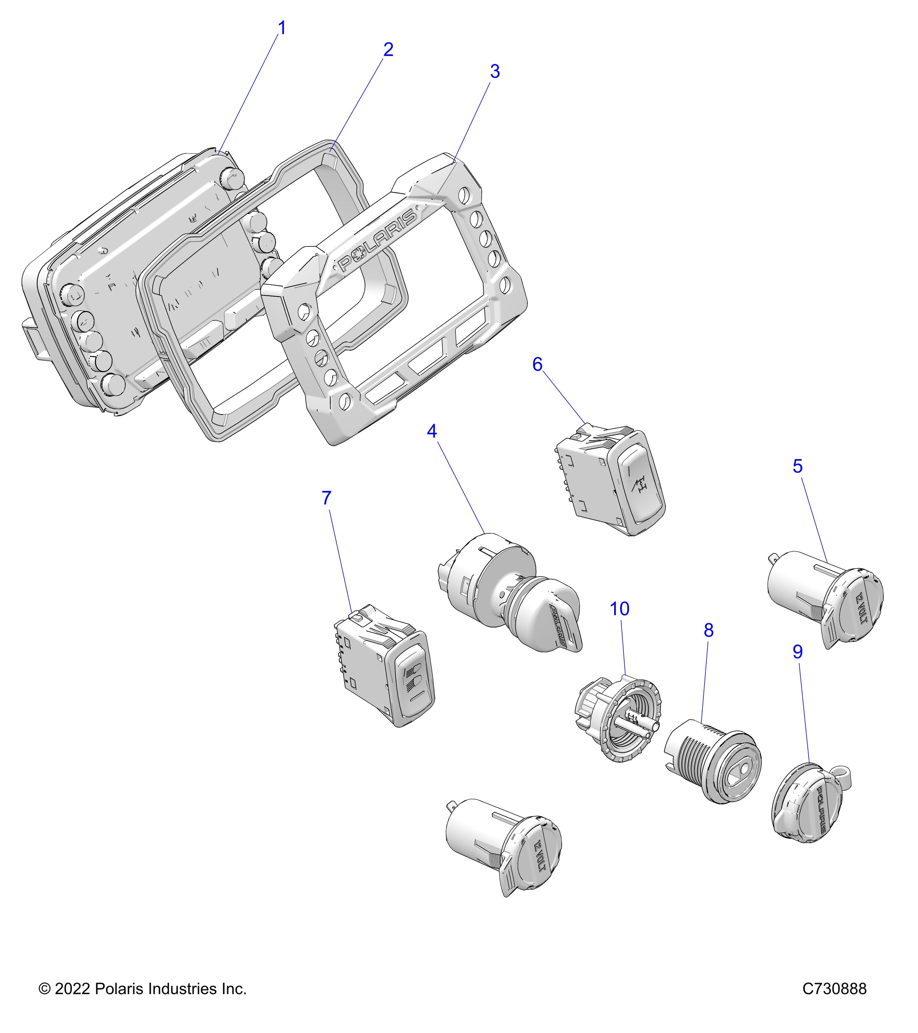 2026 RANGER 1000 NON EPS β ELECTRICAL, DASH INSTRUMENTS - R26TAA99A1/B1 (C730888) diagram