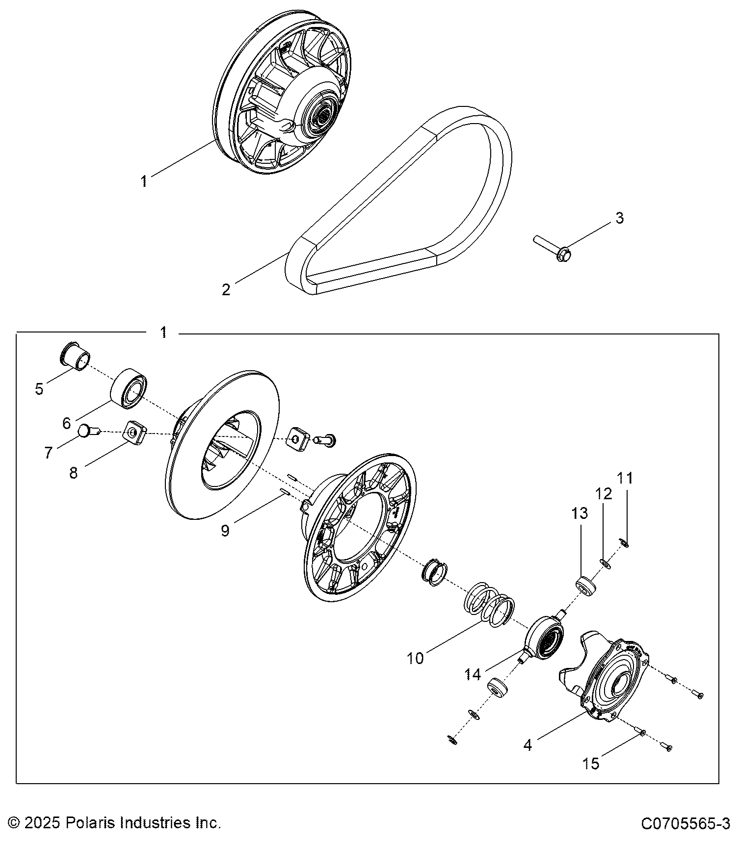 2026 GENERAL 1000 PREMIUM β DRIVE TRAIN, SECONDARY CLUTCH diagram