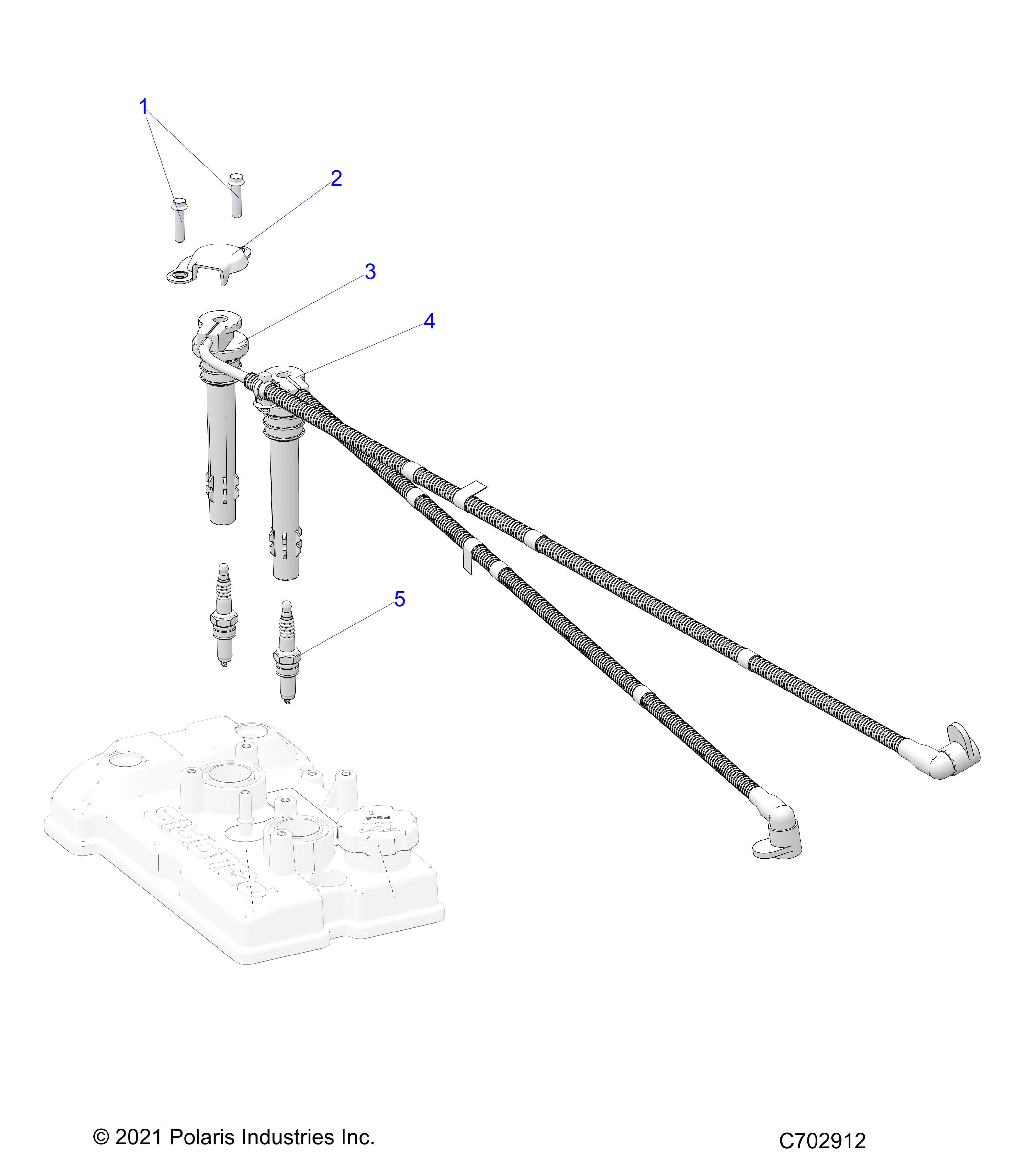 2026 RZR XP 1000 SPORT β ENGINE, IGNITION COILS AND SPARK PLUGS - Z26NES99A4/B4/A6/B6 (C702912) diagram