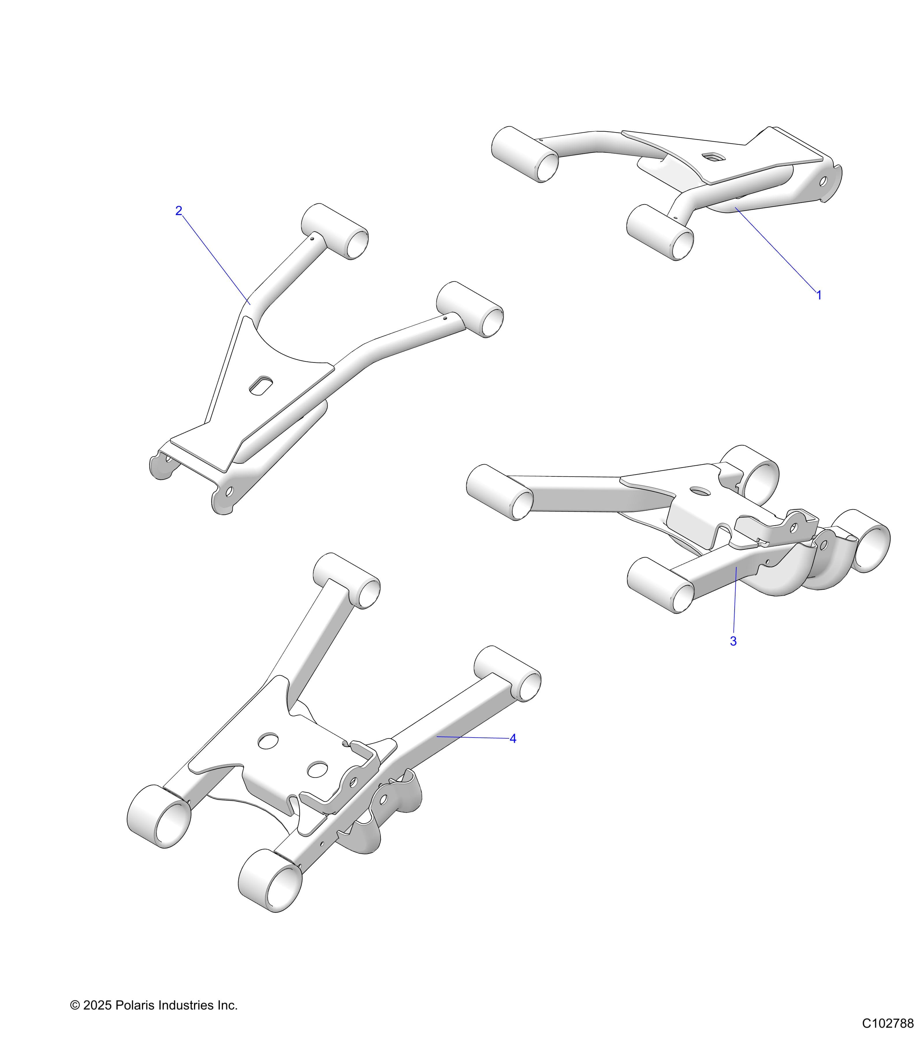 2026 SPORTSMAN 570 6X6 EPS 49S β SUSPENSION, MIDDLE CONTROL ARMS - A26SKE57A1 (C102788) diagram