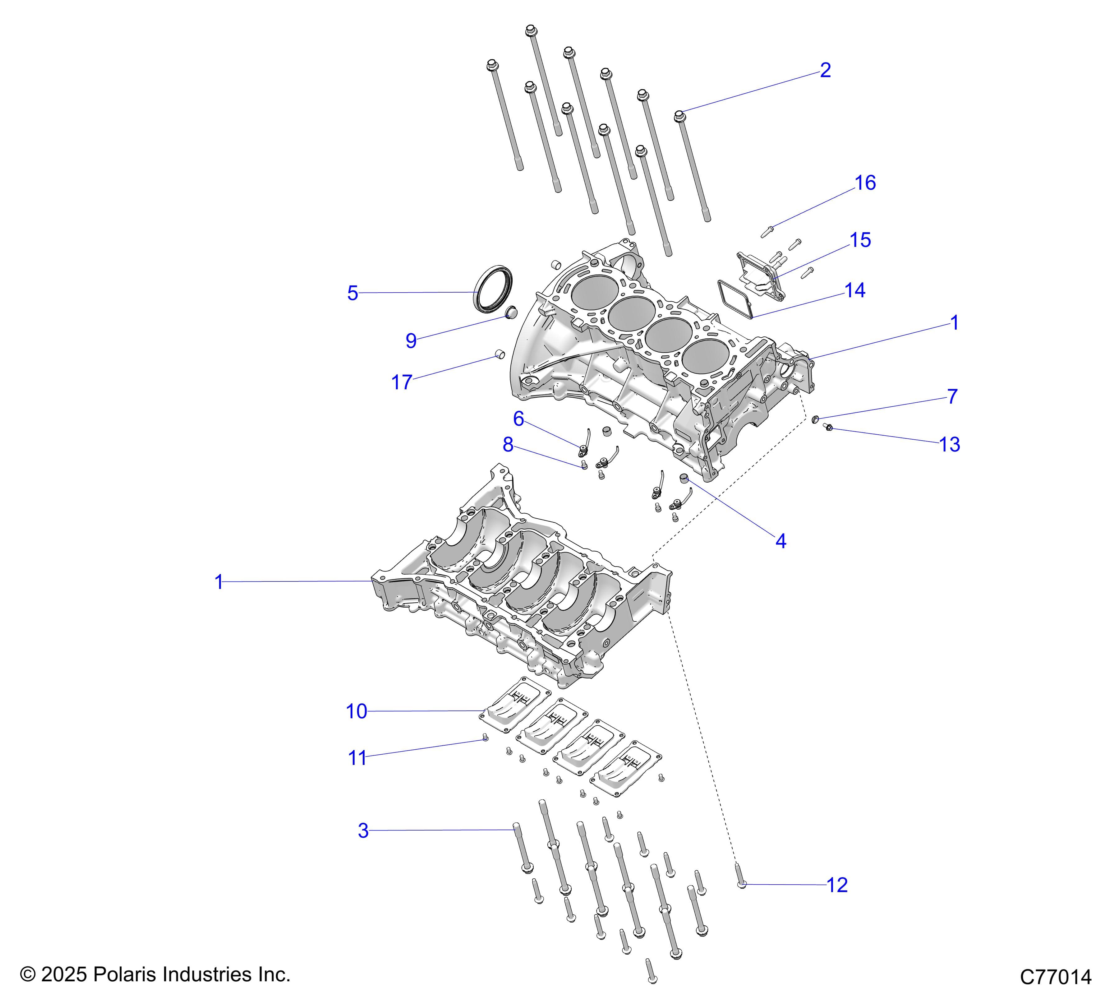 2026 RZR PRO R RACE H.O. β ENGINE, CYLINDER BLOCK - Z26RRL2KAL (C77014) diagram