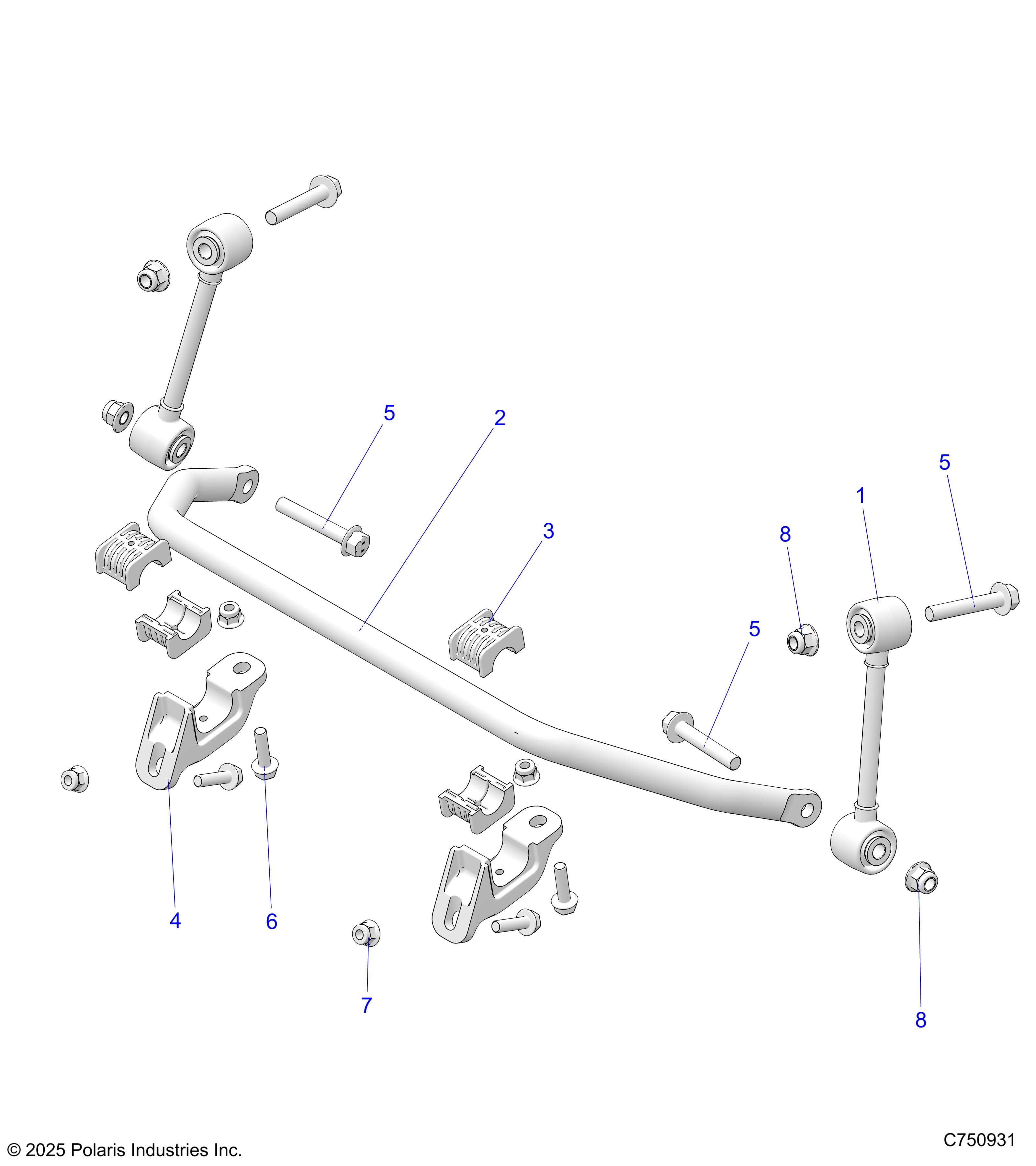 2026 RZR XP 4 1000 ULTIMATE β SUSPENSION, FRONT STABILIZER BAR - Z26NMT99A4/B4/A6 (C750931) diagram
