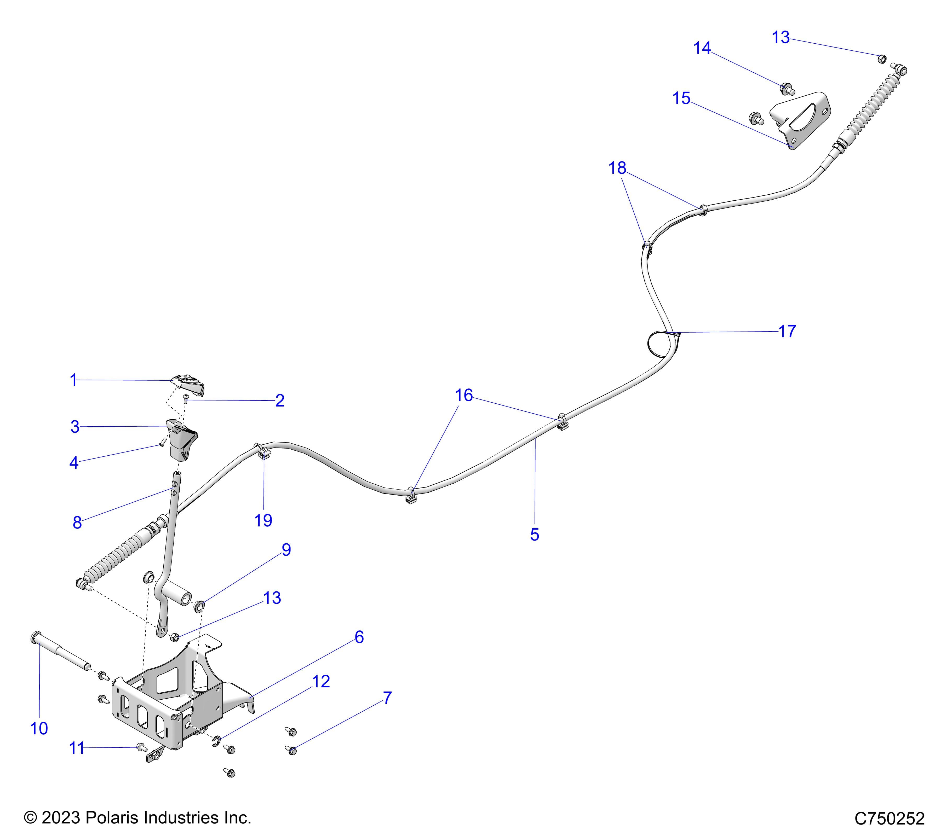 2026 RZR PRO S4 SPORT β DRIVE TRAIN, GEAR SELECTOR - Z26S4E92A4/B4/A6/B6 (C750252) diagram